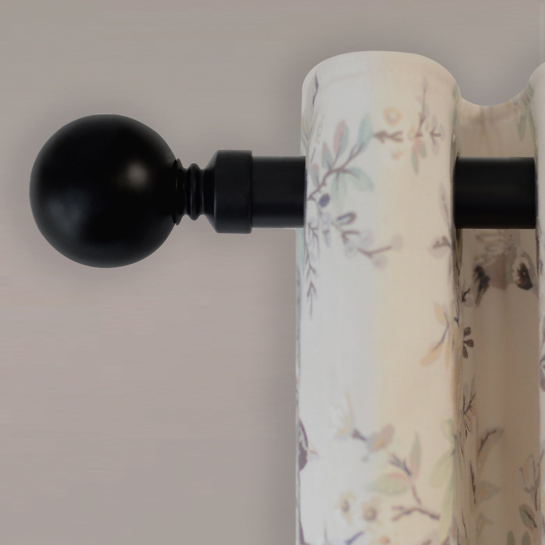 Laura Ashley Eyelet Curtain Pole with Ball Finial in Black