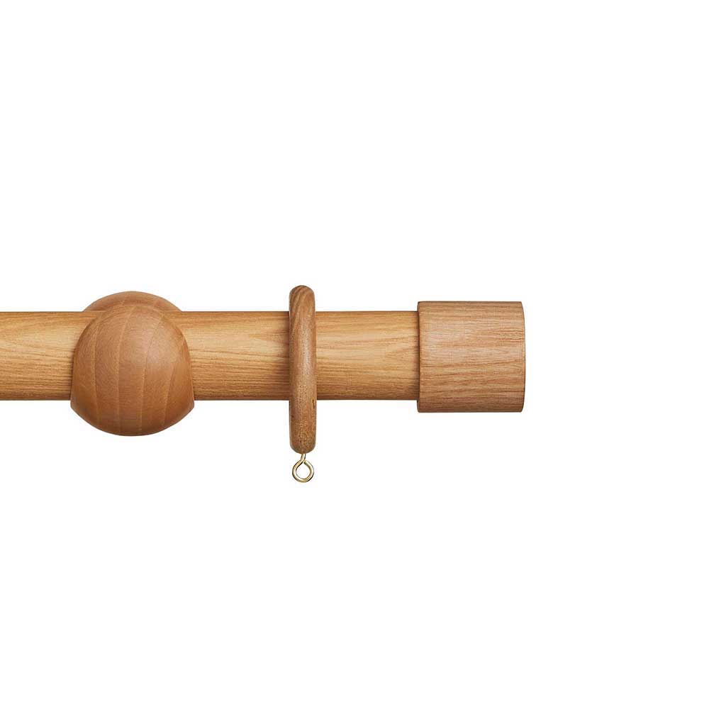 Hallis Eden End Cap Curtain Pole Set in Natural Ash