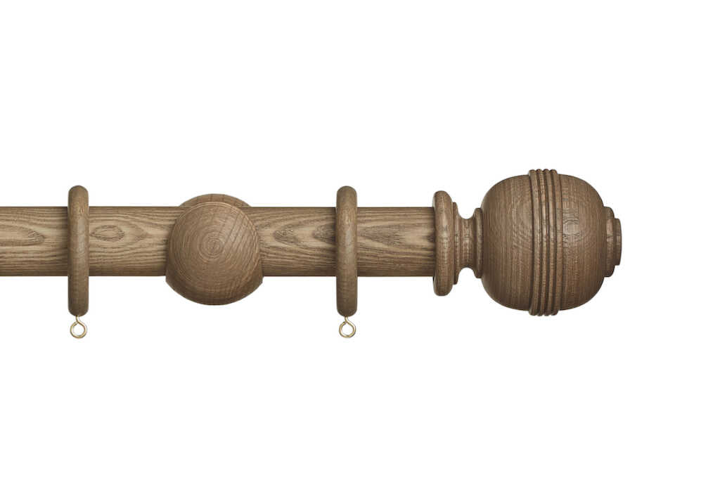 Hallis Eden Ridged Ball Curtain Pole Set in Sisal