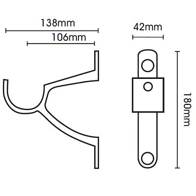 Hallis Galleria End Bracket in Brushed Silver