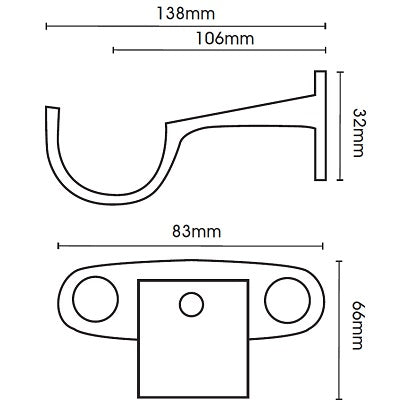 Hallis Galleria Centre Bracket in Black Nickel