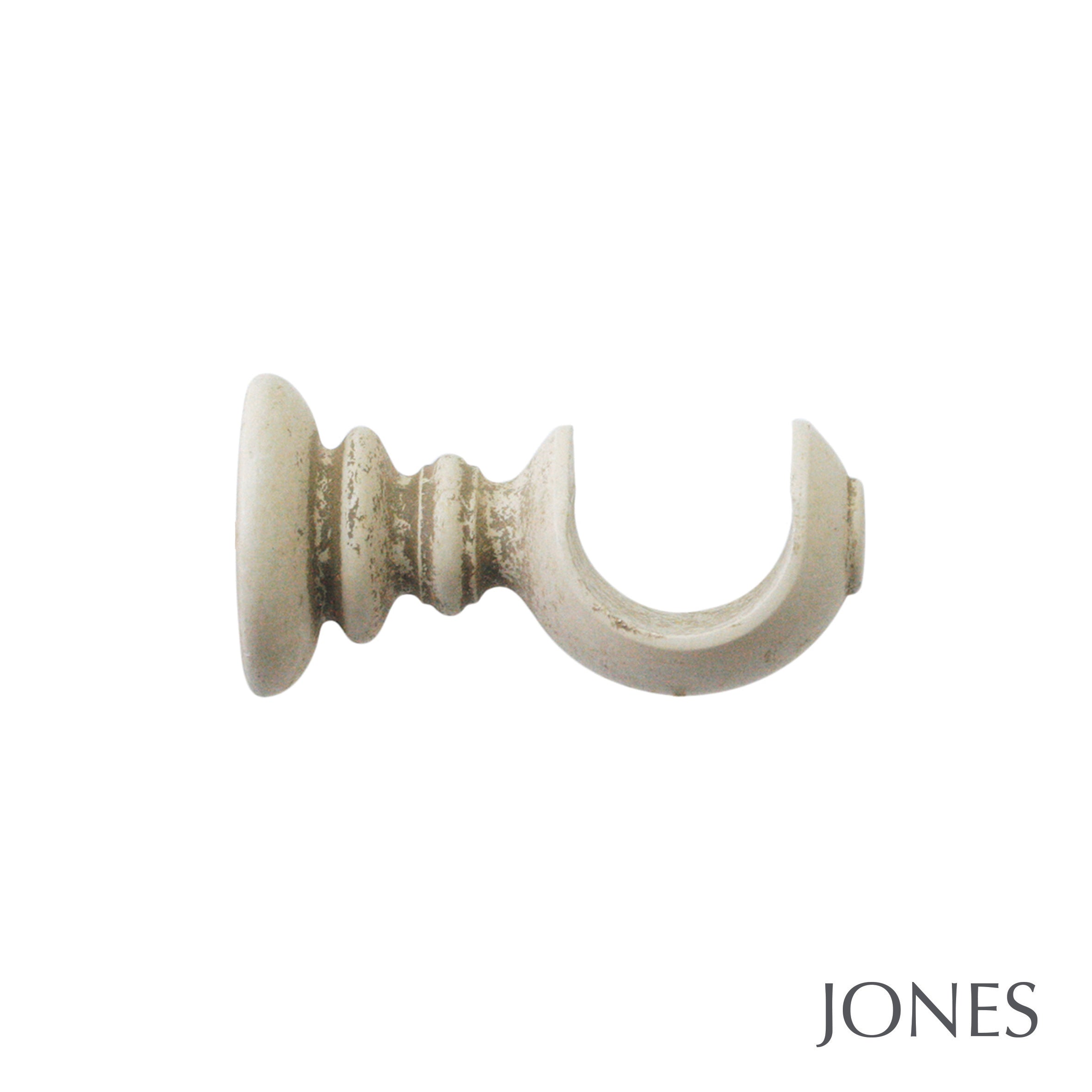 Jones Interiors Hardwick Woven Rope Finial Curtain Pole Set in Putty