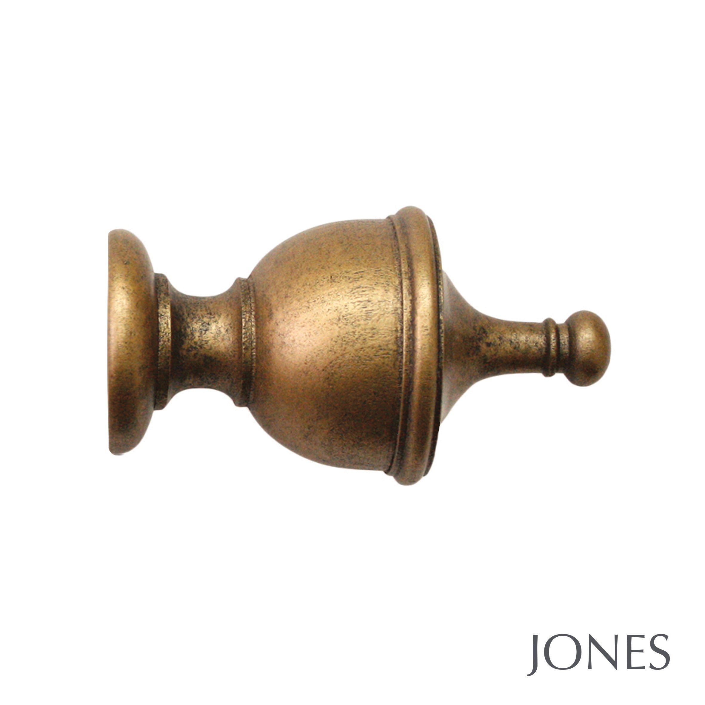 Jones Interiors Hardwick Urn Finial Curtain Pole Set in Antique Gold