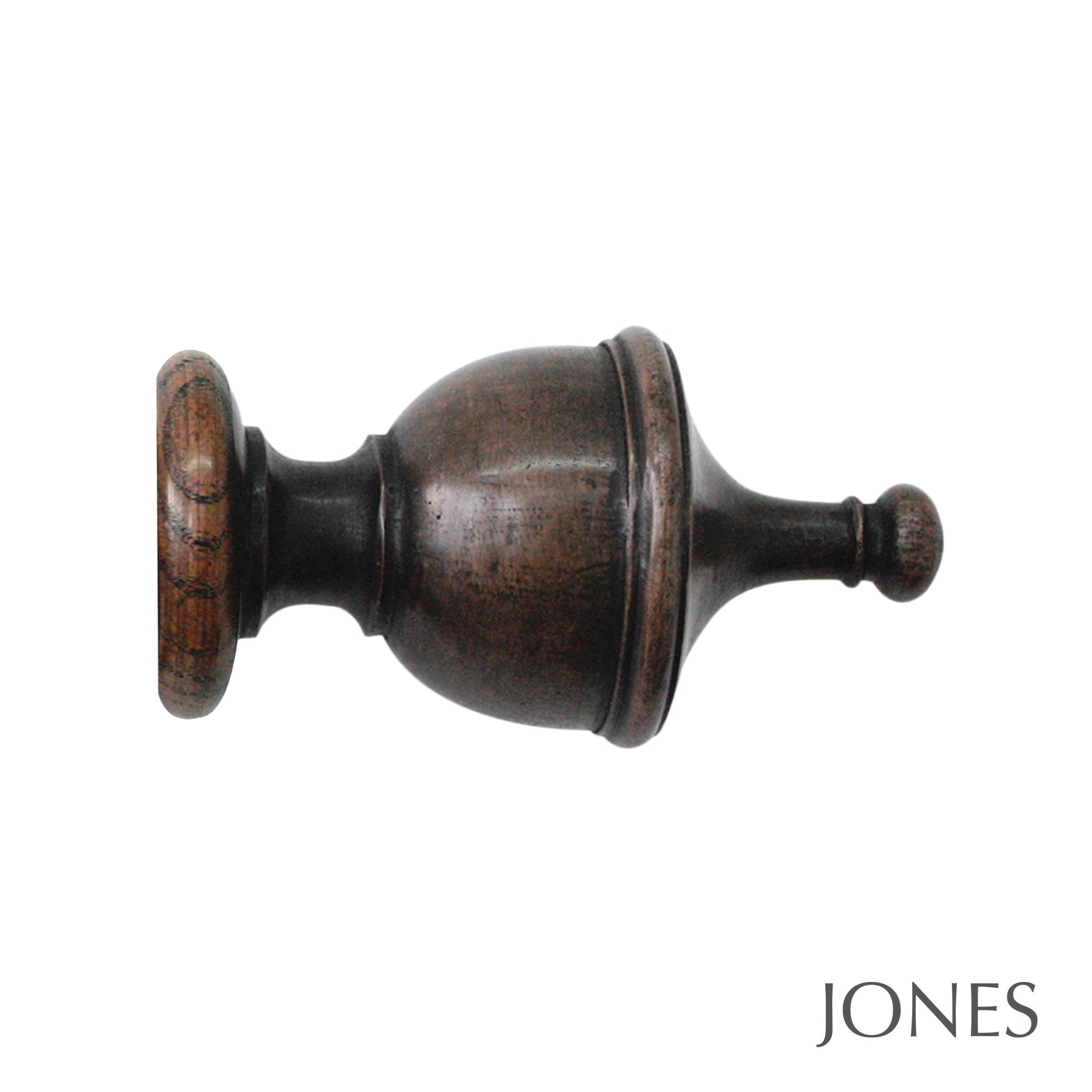 Jones Interiors Hardwick Urn Finial Curtain Pole Set in Oak