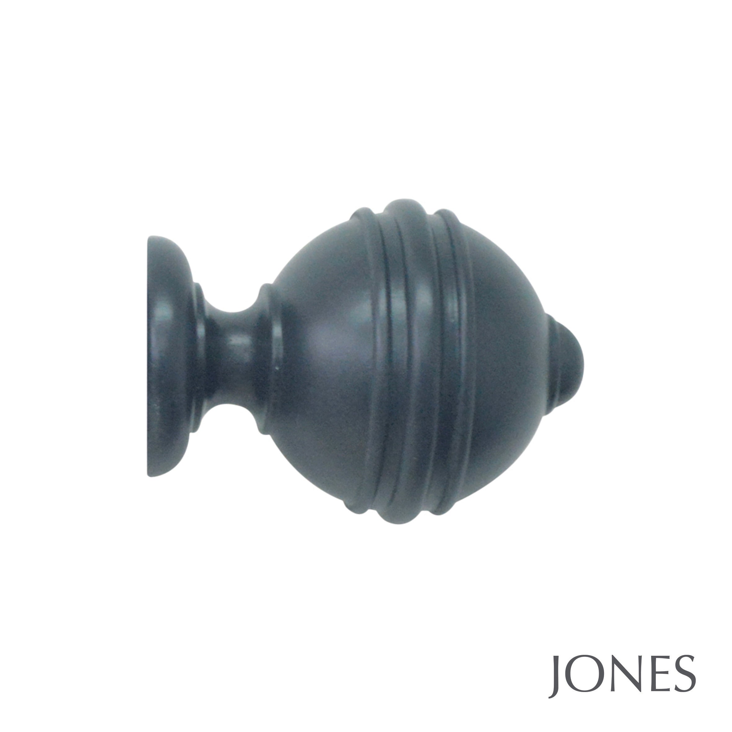 Jones Interiors Estate Ribbed Ball Finial Curtain Pole Set in Airforce