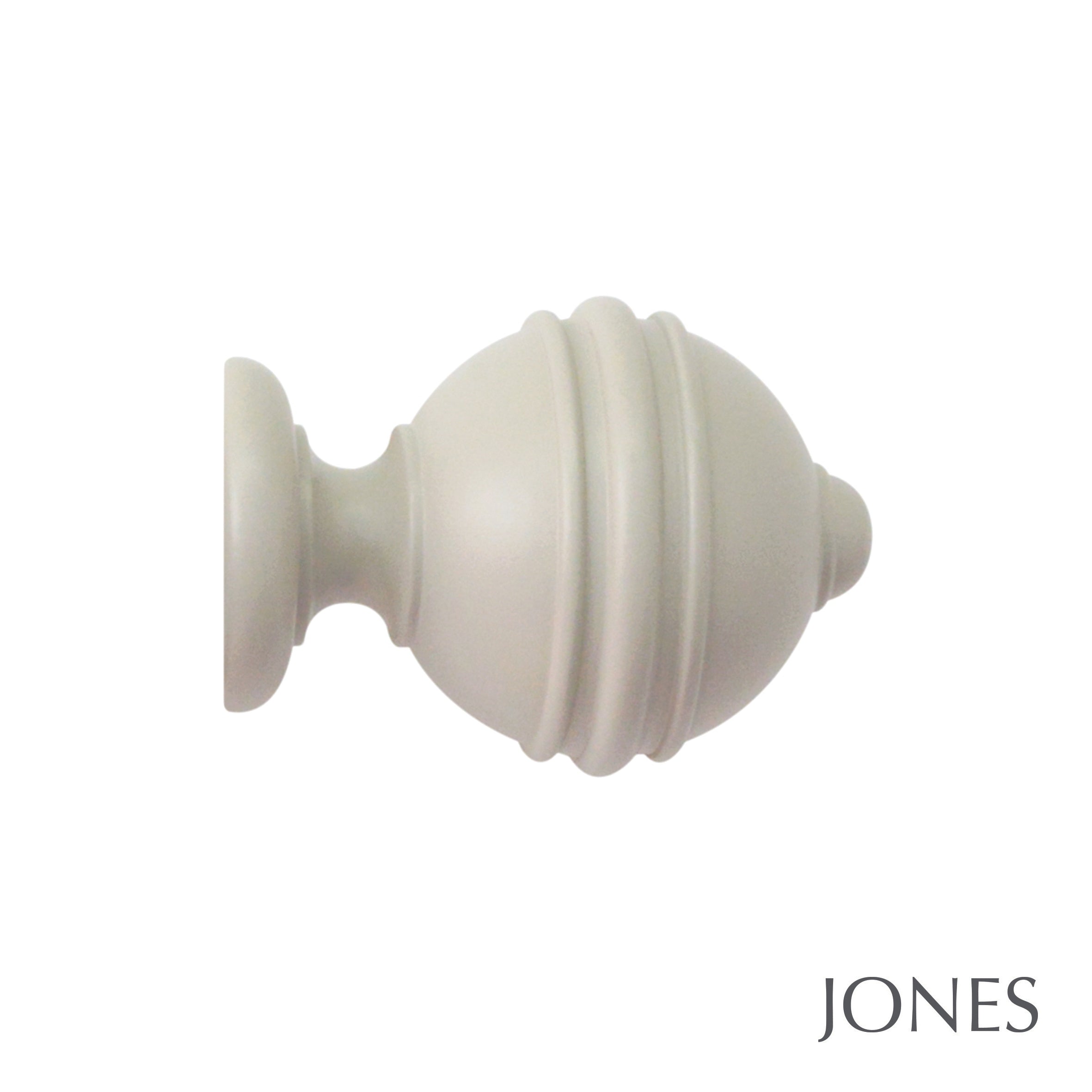 Jones Interiors Estate Ribbed Ball Finial Curtain Pole Set in Clay