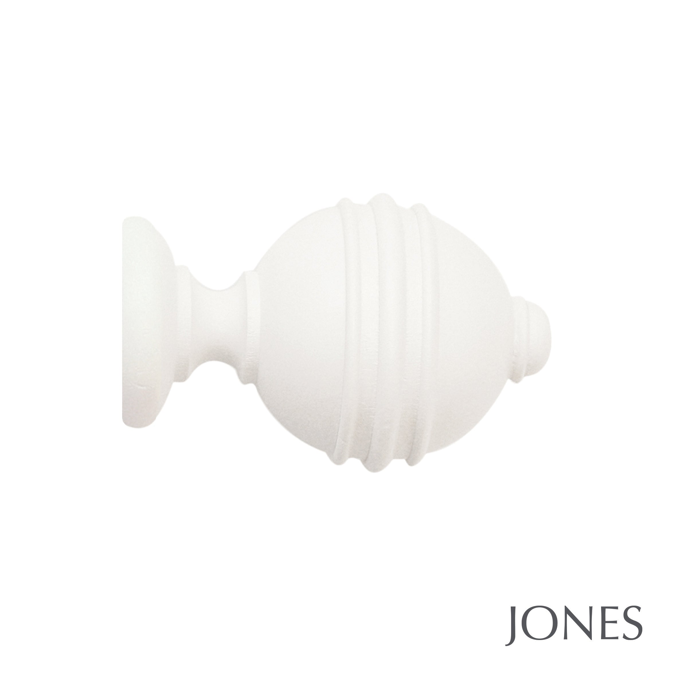 Jones Interiors Florentine Ribbed Ball Finial Curtain Pole Set in Cotton