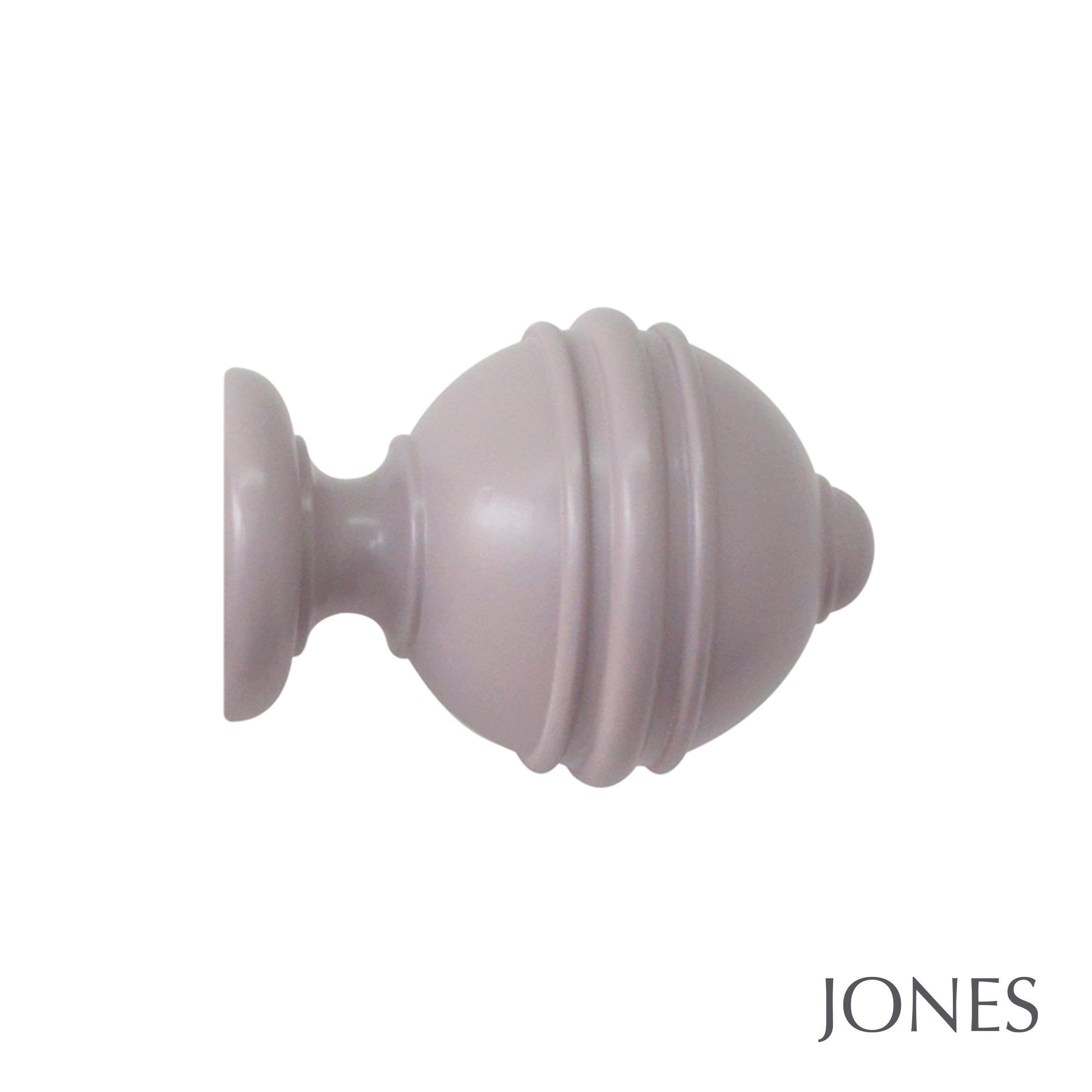 Jones Interiors Estate Ribbed Ball Finial Curtain Pole Set in Heather