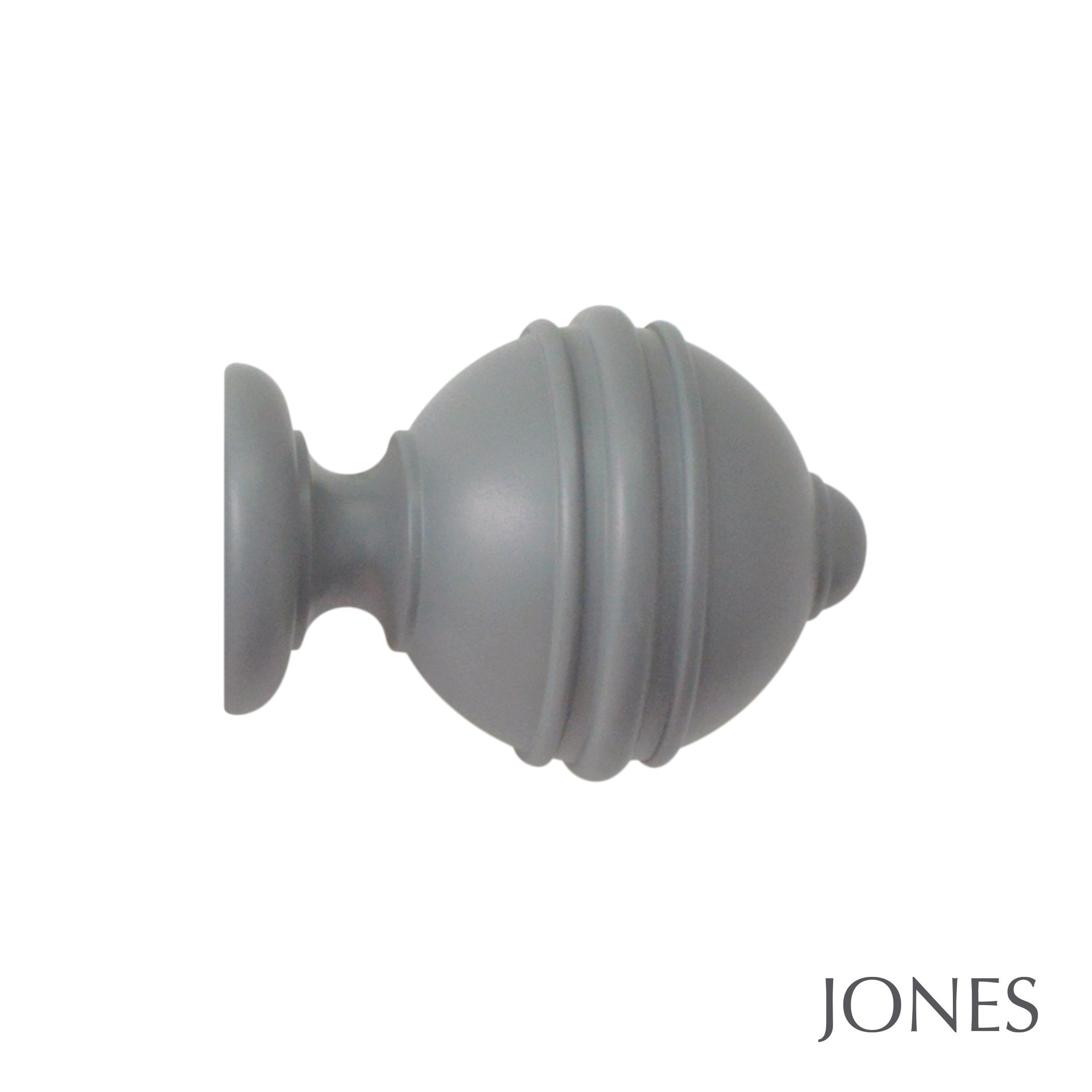 Jones Interiors Estate Ribbed Ball Finial Curtain Pole Set in Lead