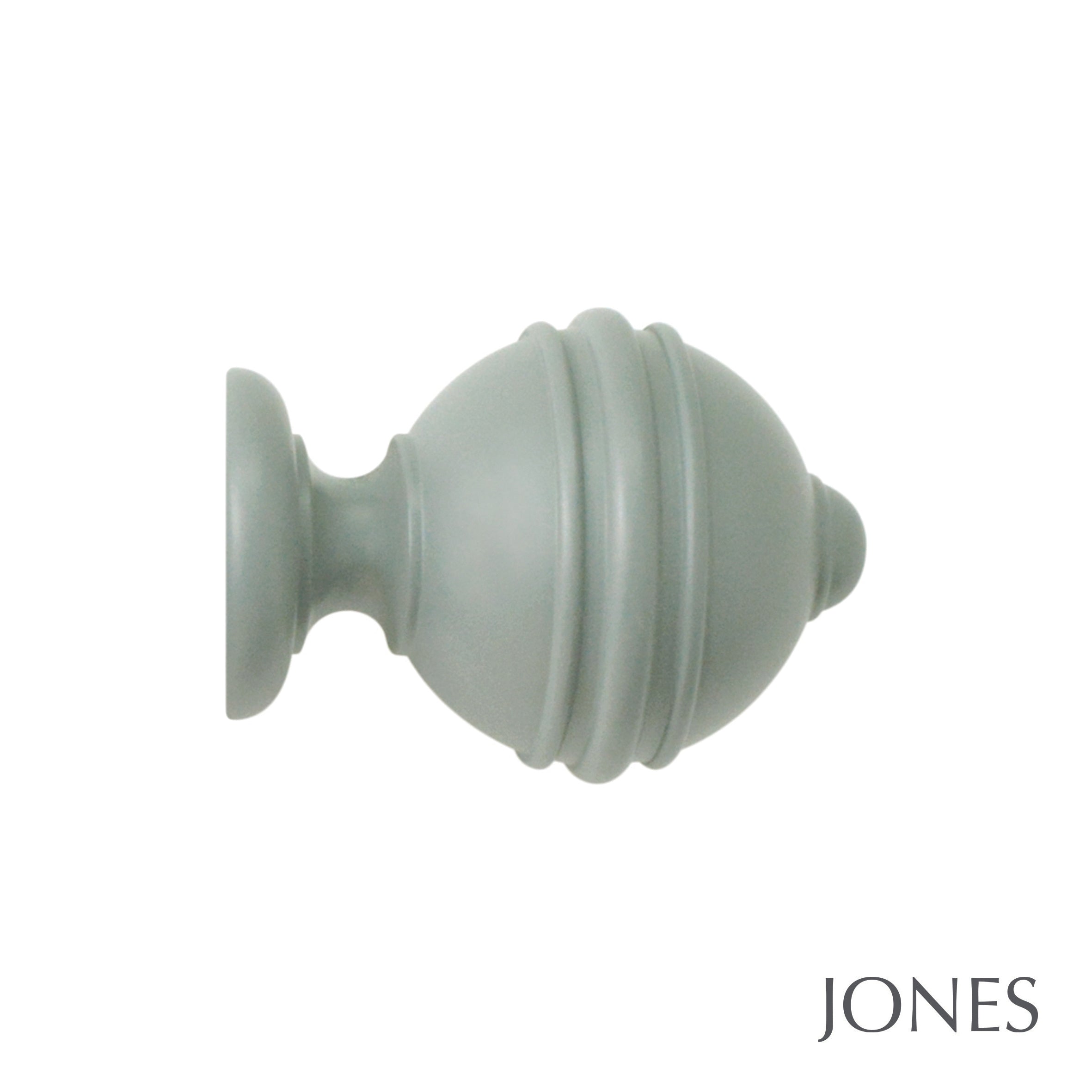 Jones Interiors Estate Ribbed Ball Finial Curtain Pole Set in Mercury