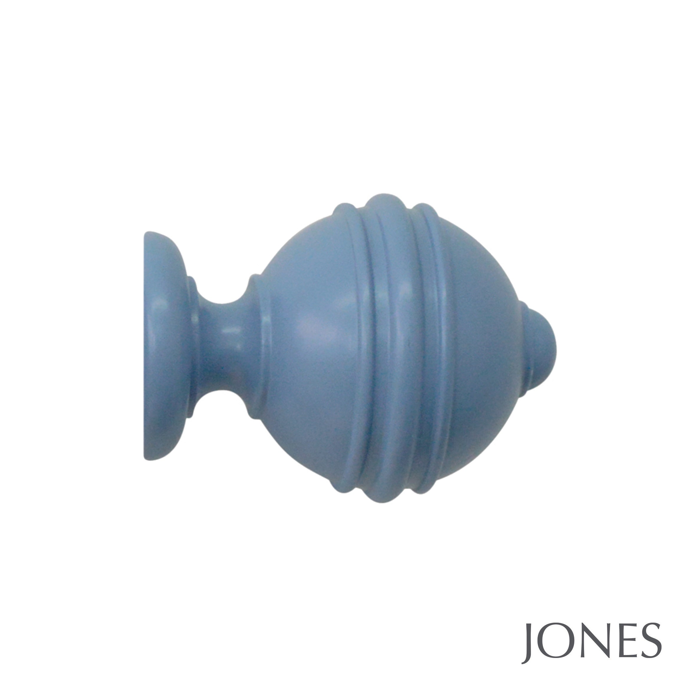 Jones Interiors Estate Ribbed Ball Finial Curtain Pole Set in Regatta