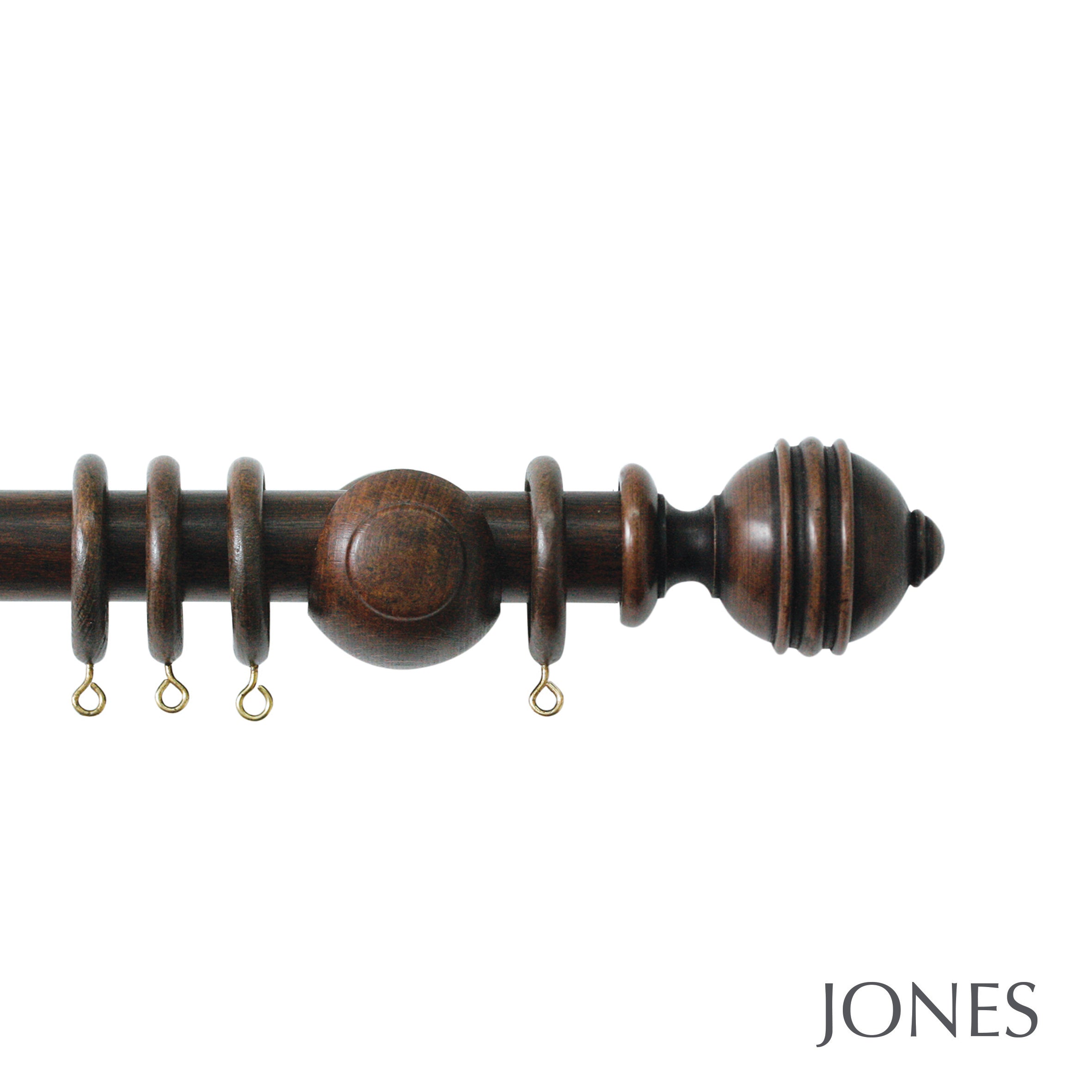 Jones Interiors Cathedral Ely Finial Curtain Pole Set in Oak