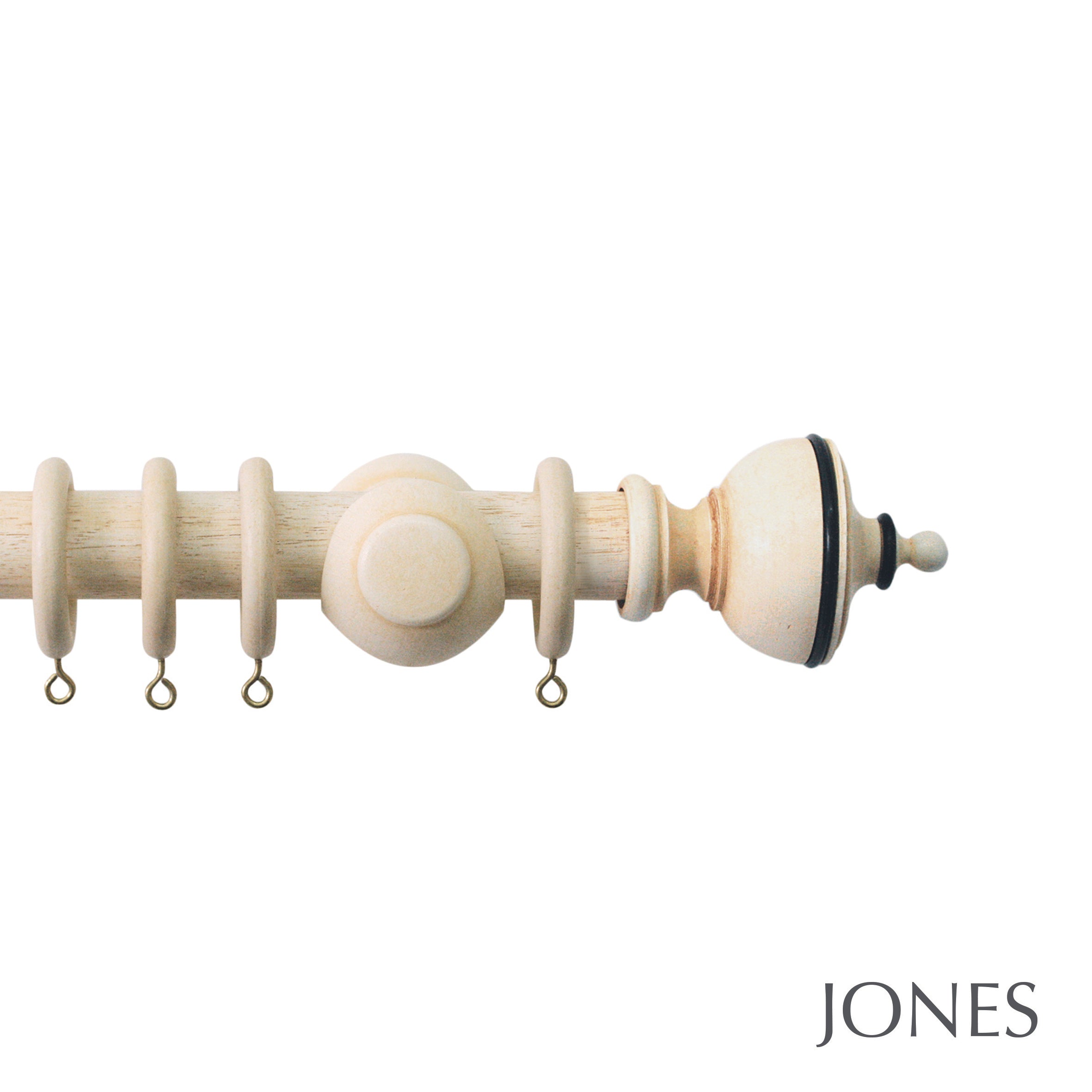 Jones Interiors Cathedral Exeter Finial Curtain Pole Set in Ivory