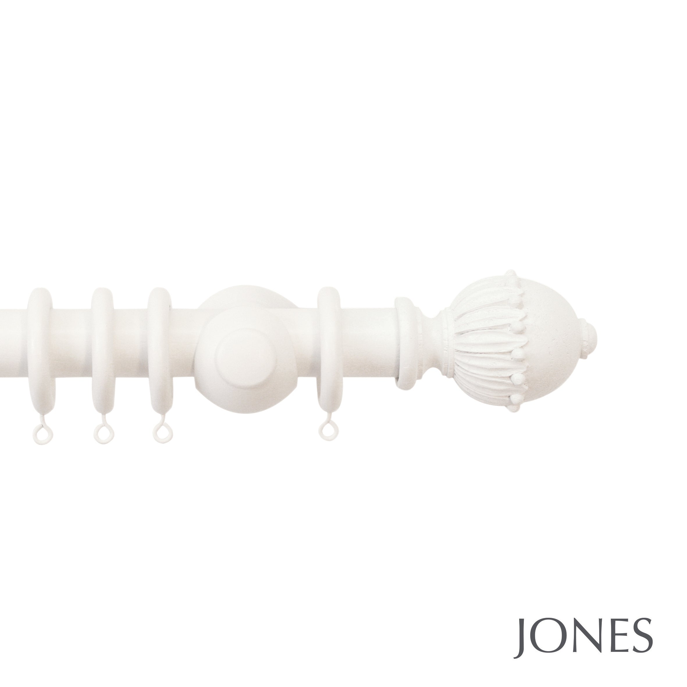 Jones Interiors Cathedral Wells Finial Curtain Pole Set in Cotton