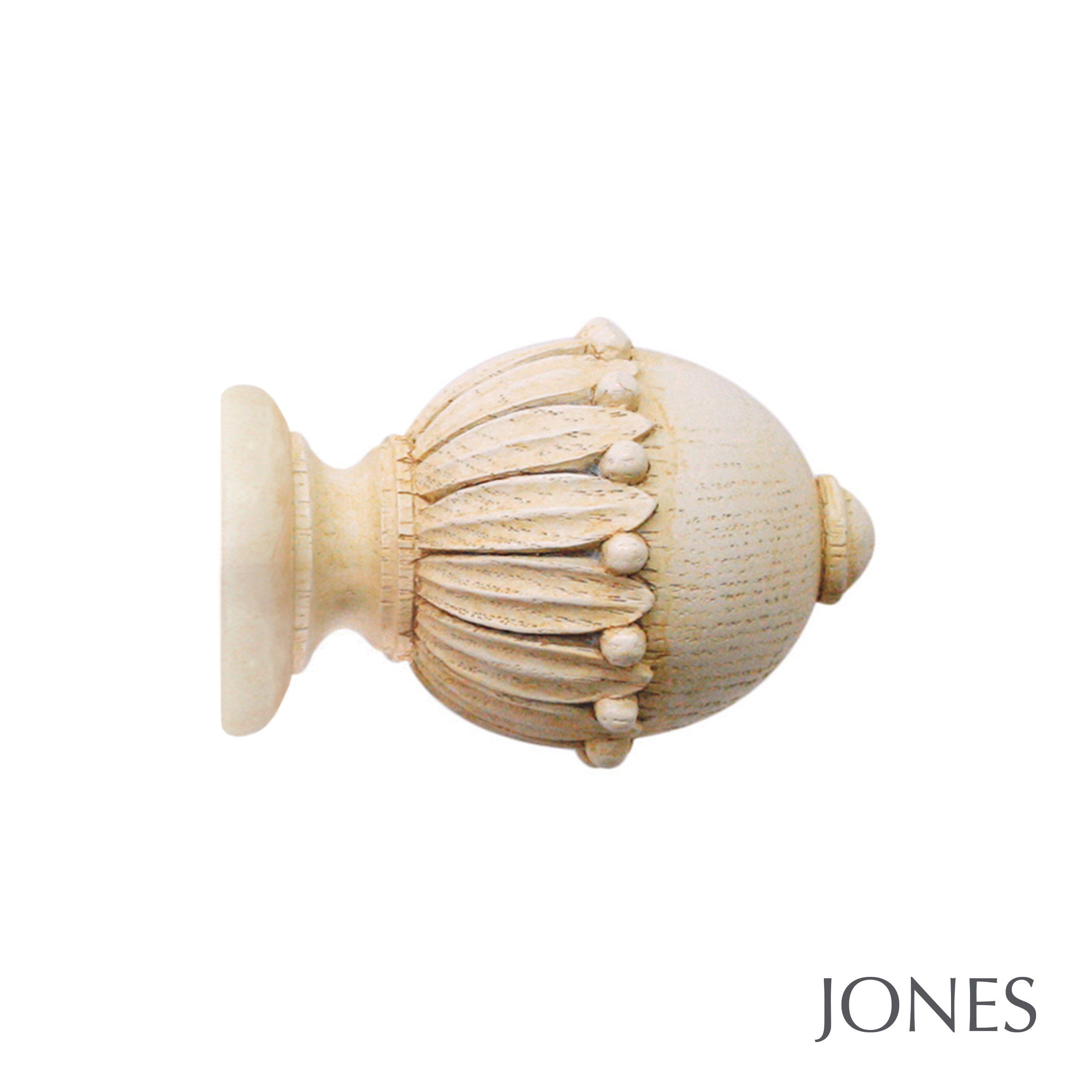 Jones Interiors Cathedral Wells Finial Curtain Pole Set in Ivory