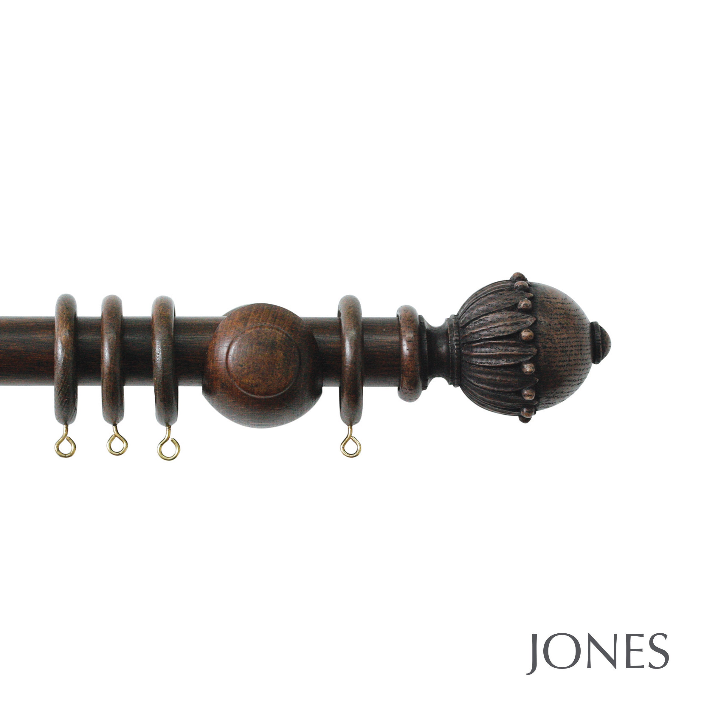 Jones Interiors Cathedral Wells Finial Curtain Pole Set in Oak