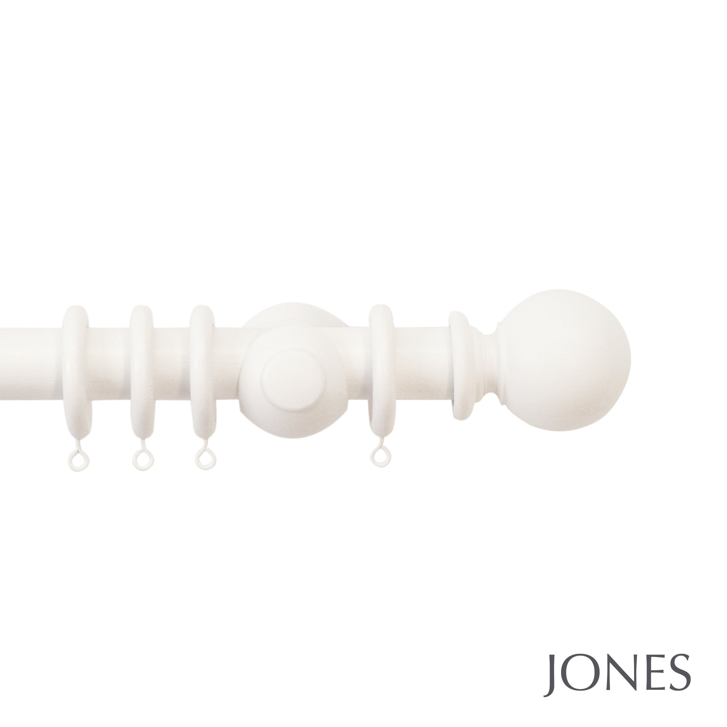 Jones Interiors Cathedral Ball Finial Curtain Pole Set in Cotton