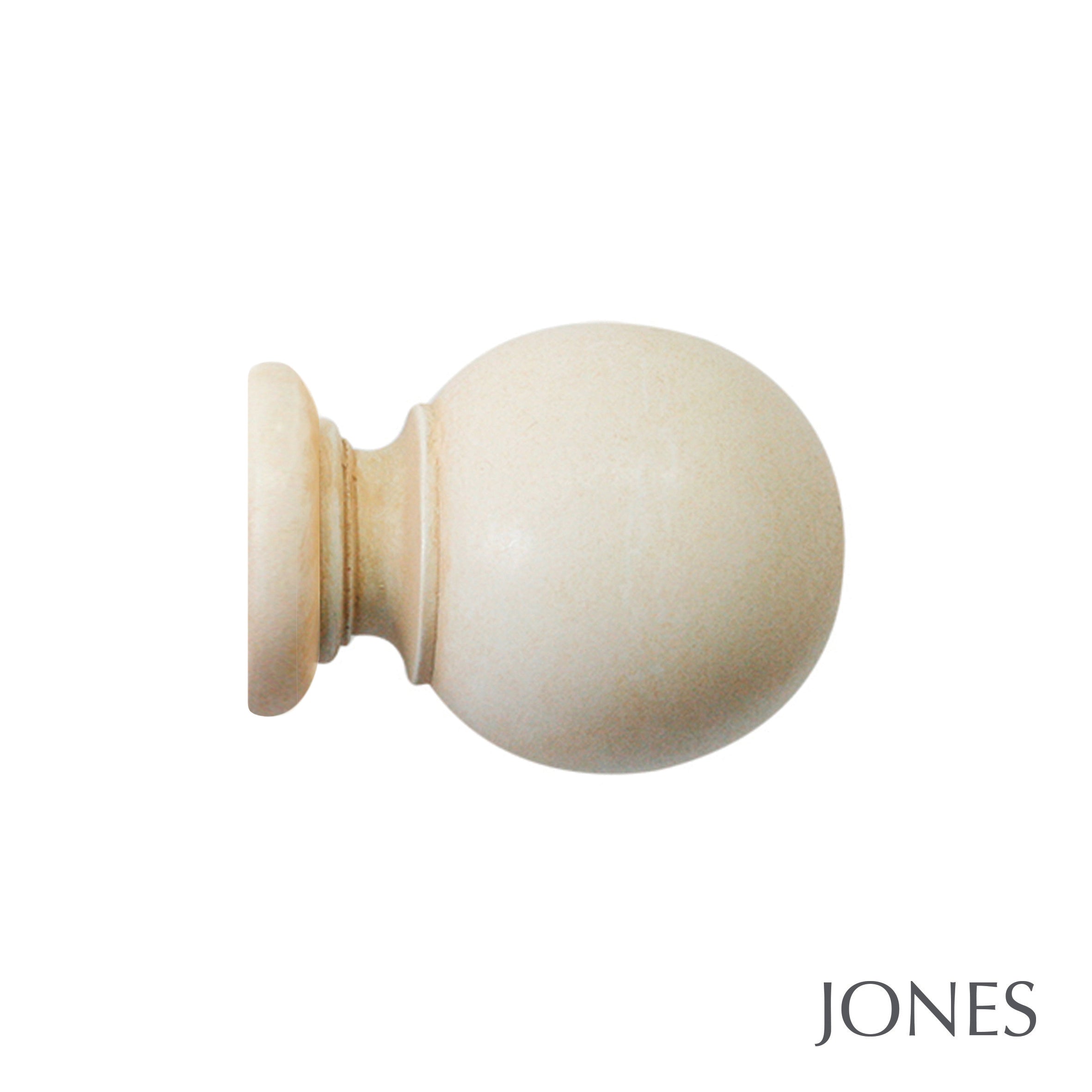 Jones Interiors Cathedral Ball Finial Curtain Pole Set in Ivory