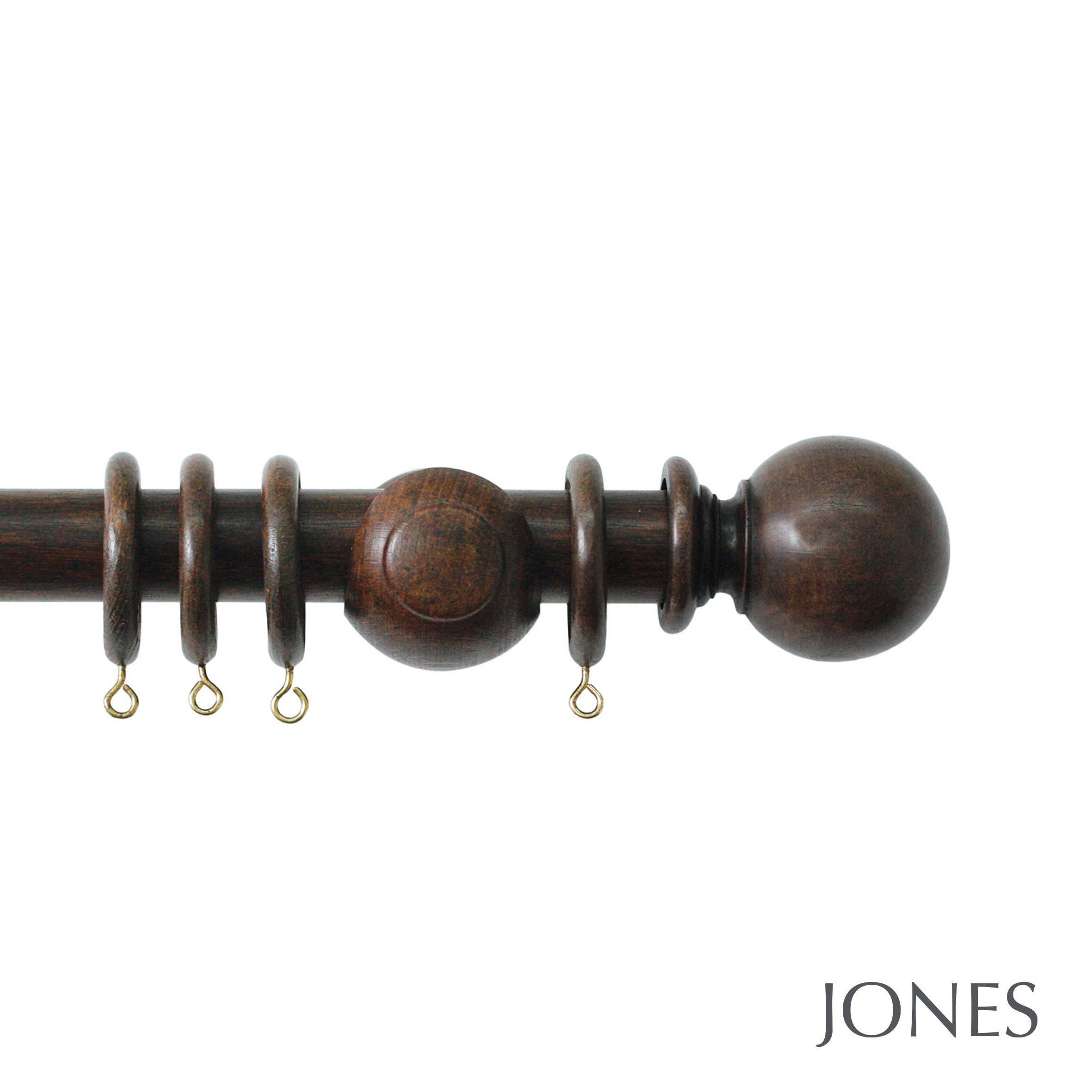 Jones Interiors Cathedral Ball Finial Curtain Pole Set in Oak