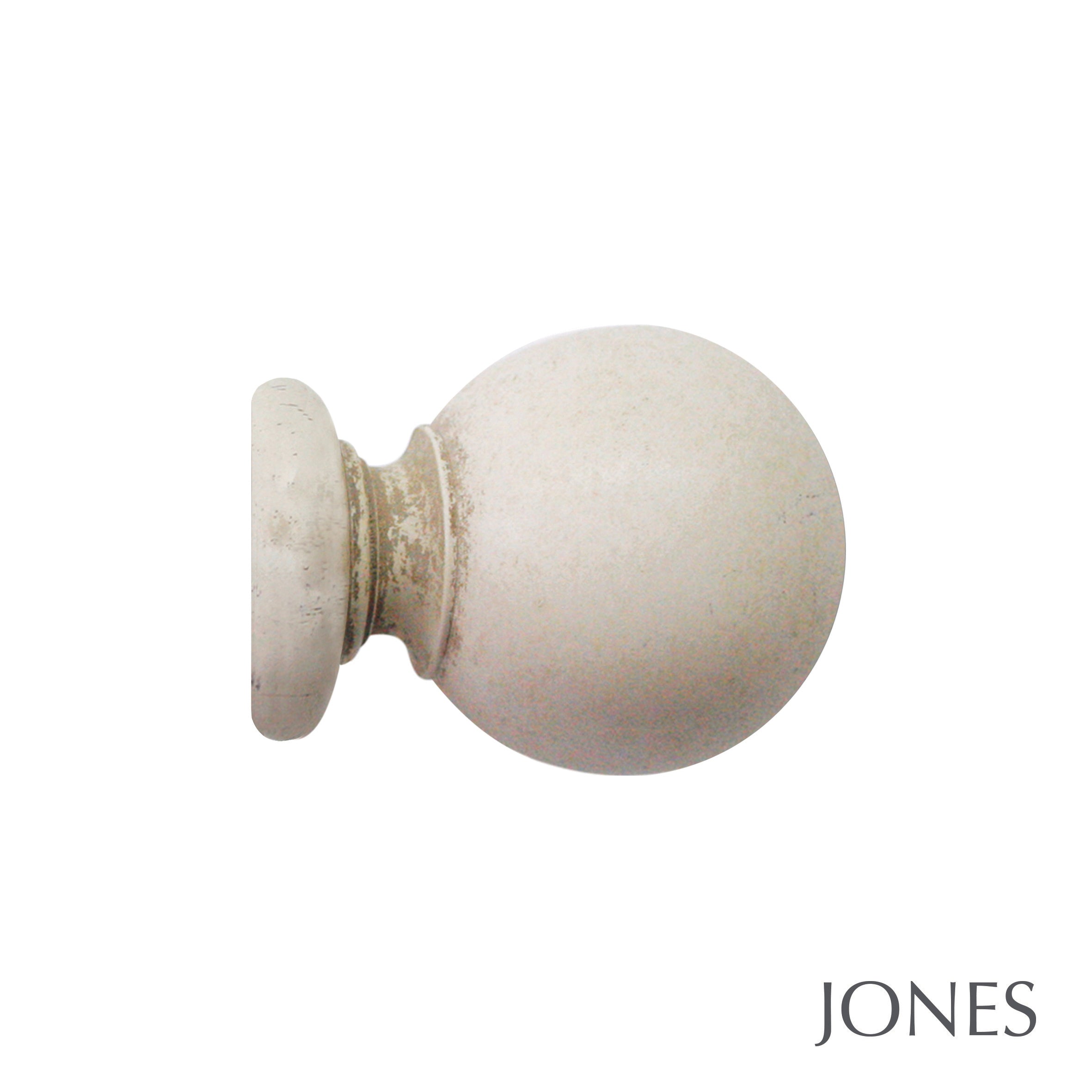 Jones Interiors Cathedral Ball Finial Curtain Pole Set in Putty