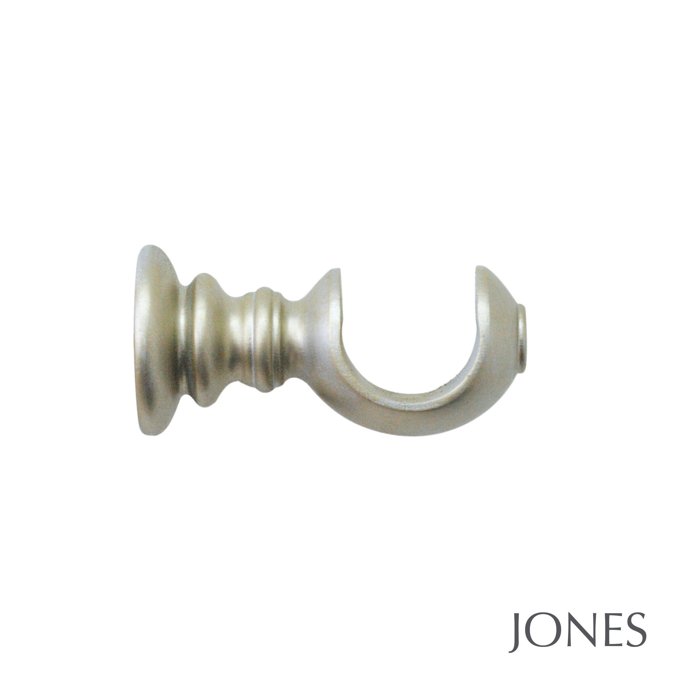 Jones Interiors Florentine Rope Finial Curtain Pole Set in Champagne Silver