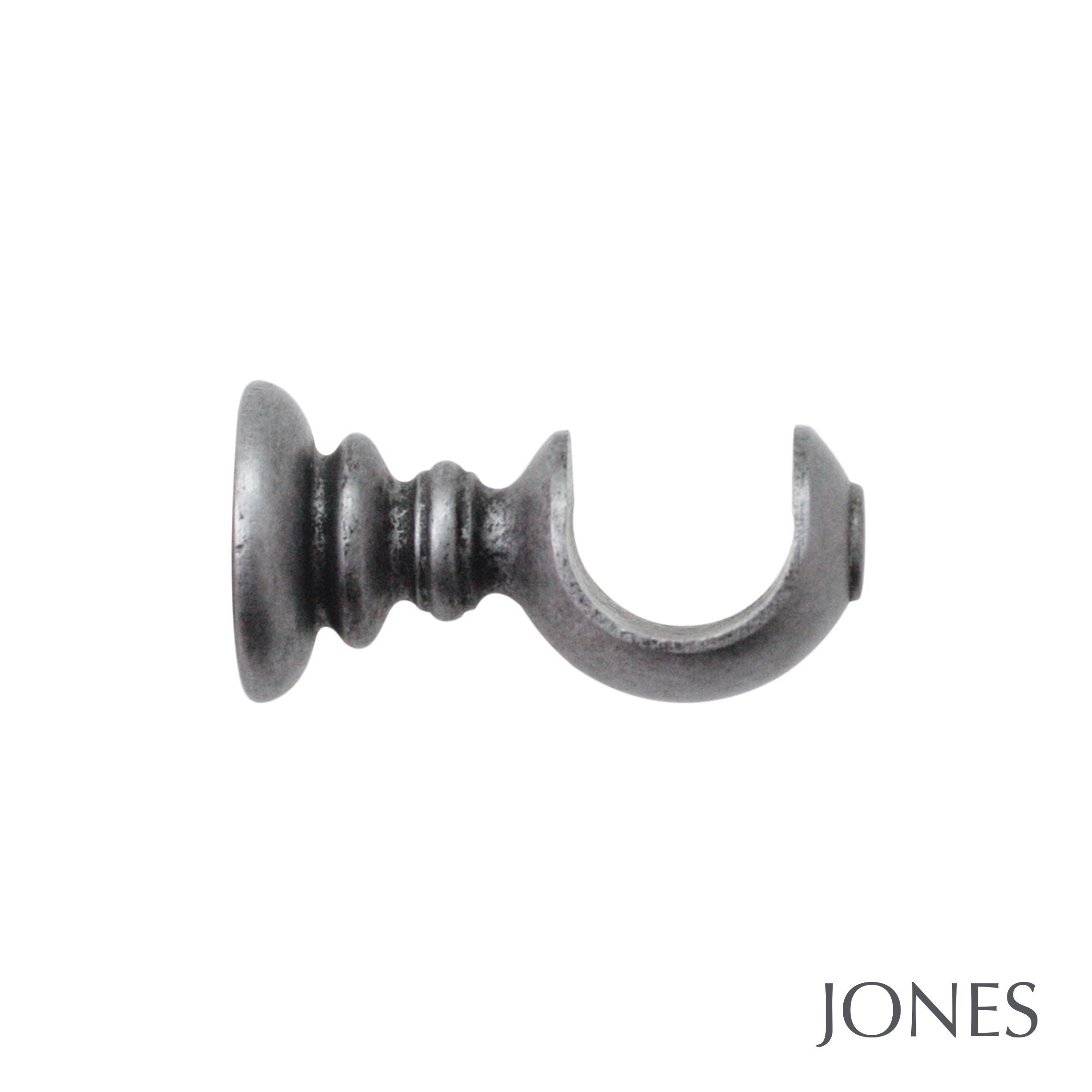 Jones Interiors Florentine Rope Finial Curtain Pole Set in Pewter