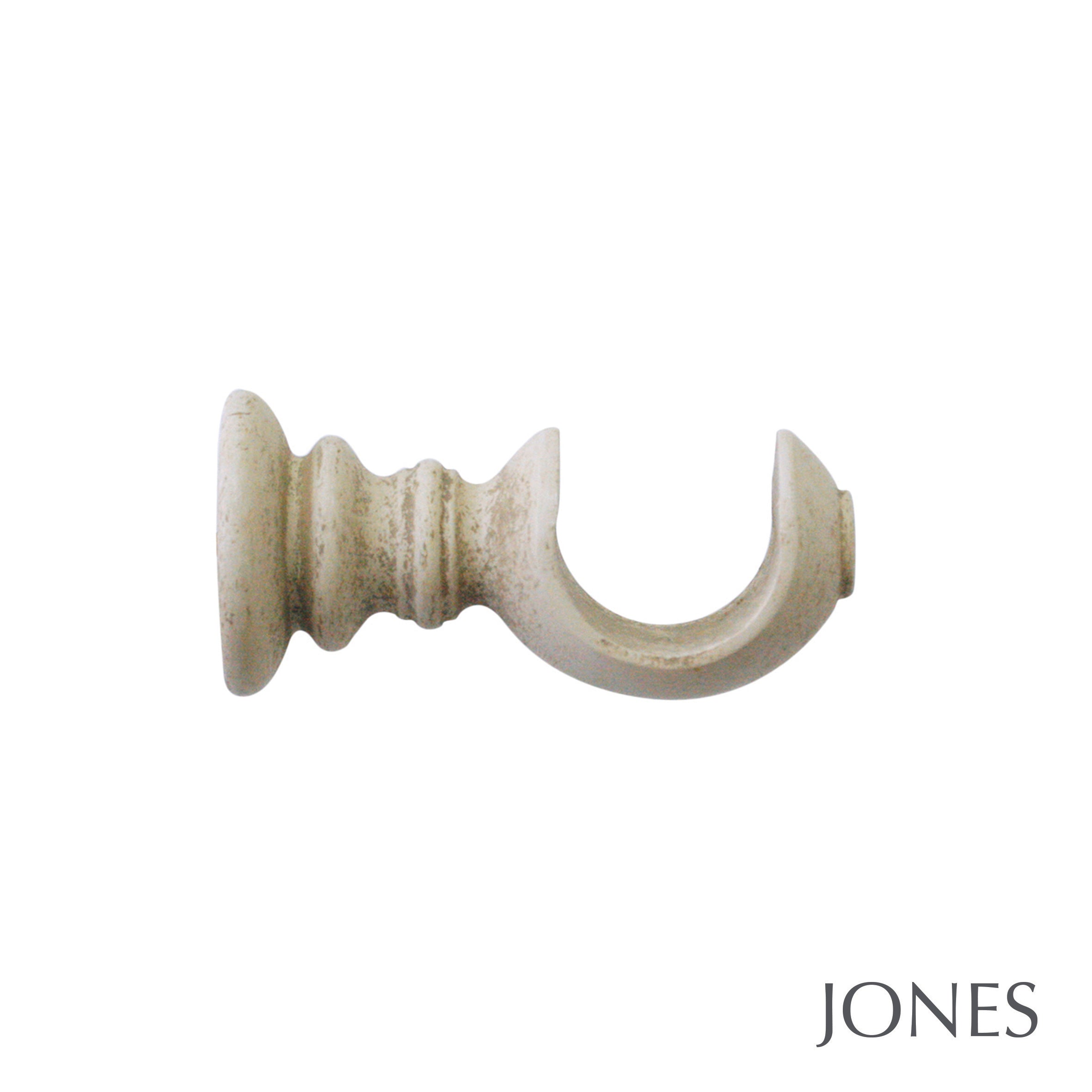 Jones Interiors Florentine Ribbed Ball Finial Curtain Pole Set in Putty