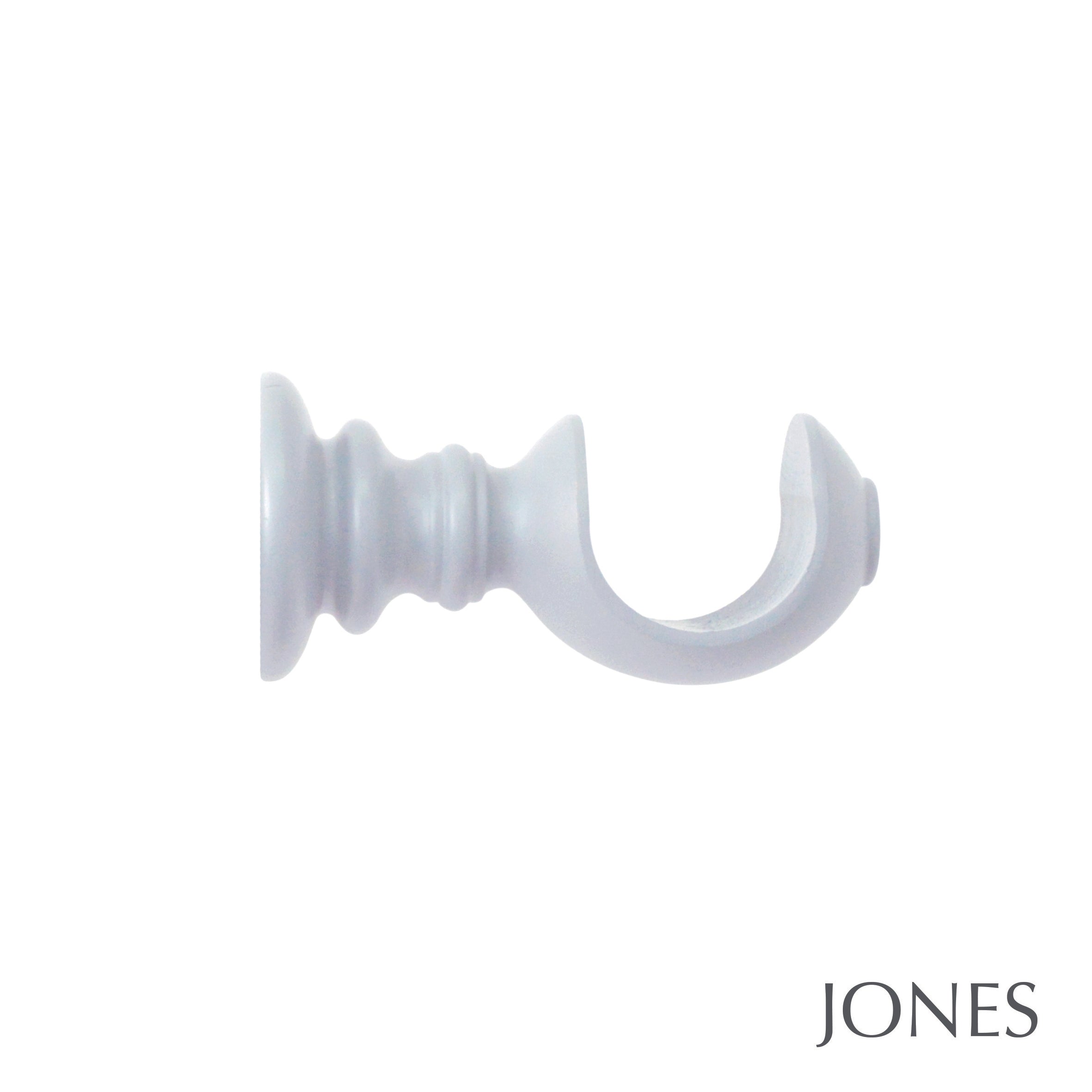 Jones Interiors Estate Ribbed Ball Finial Curtain Pole Set in Shingle