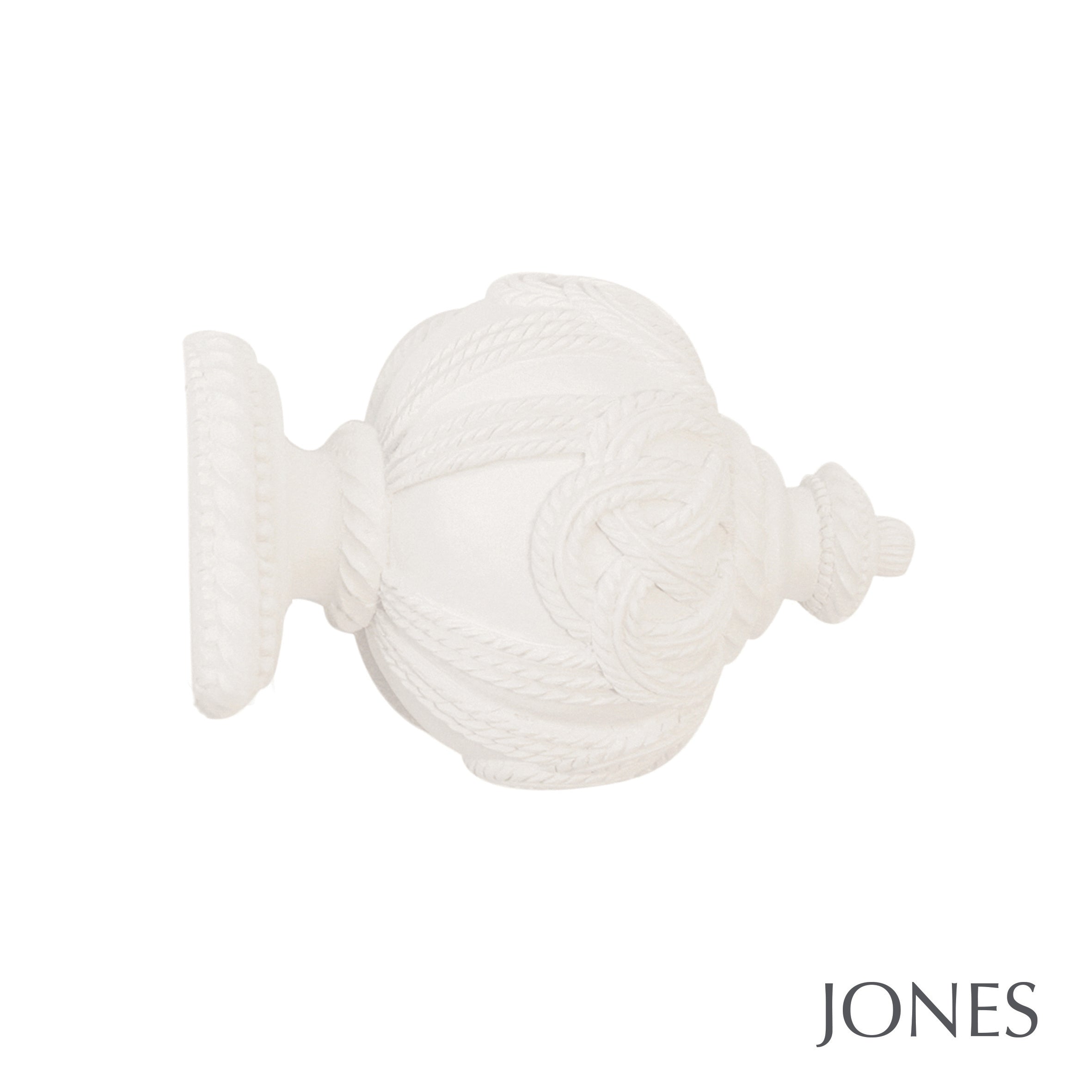 Jones Interiors Florentine Rope Finial Curtain Pole Set in Cotton