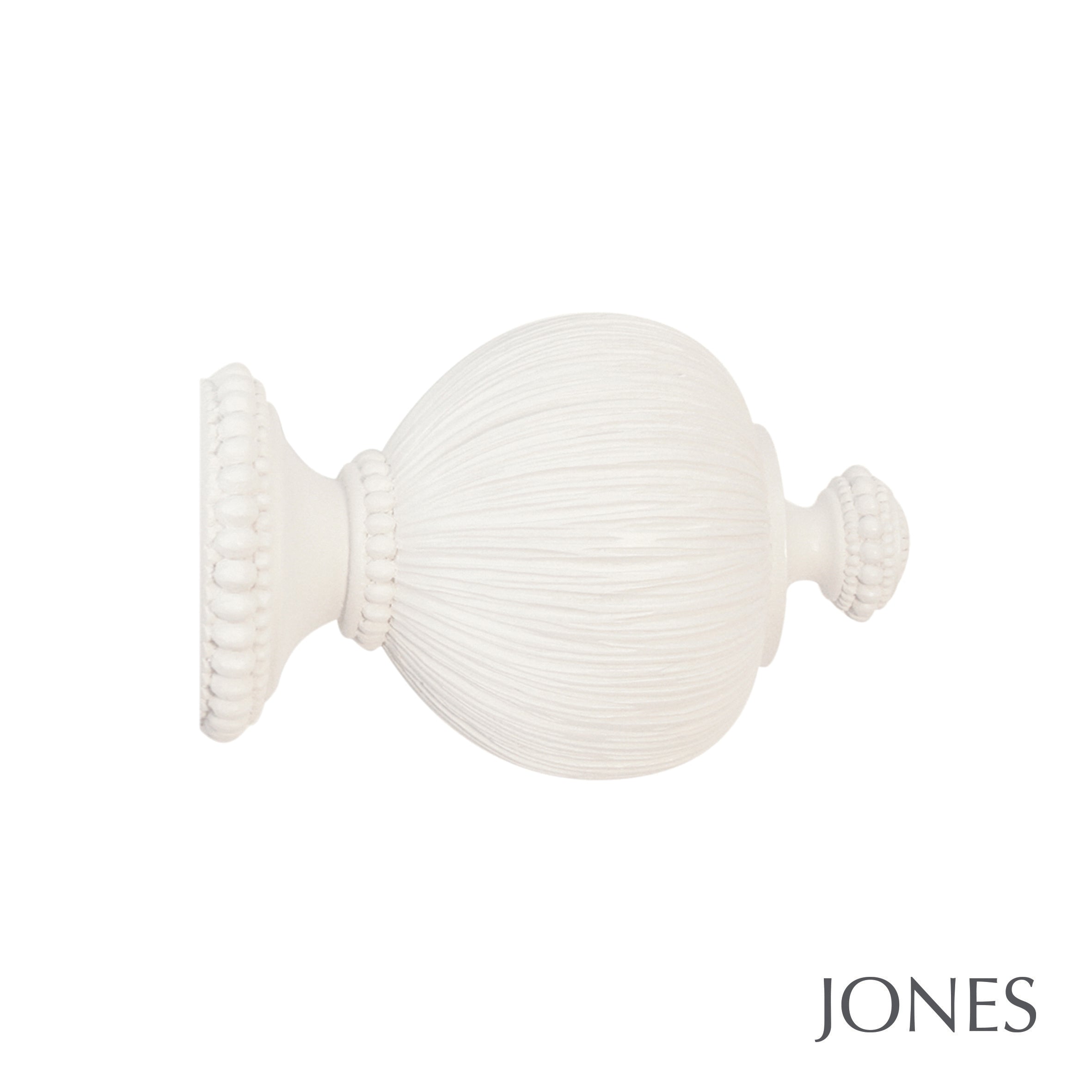 Jones Interiors Florentine Pleated Finial Curtain Pole Set in Cotton