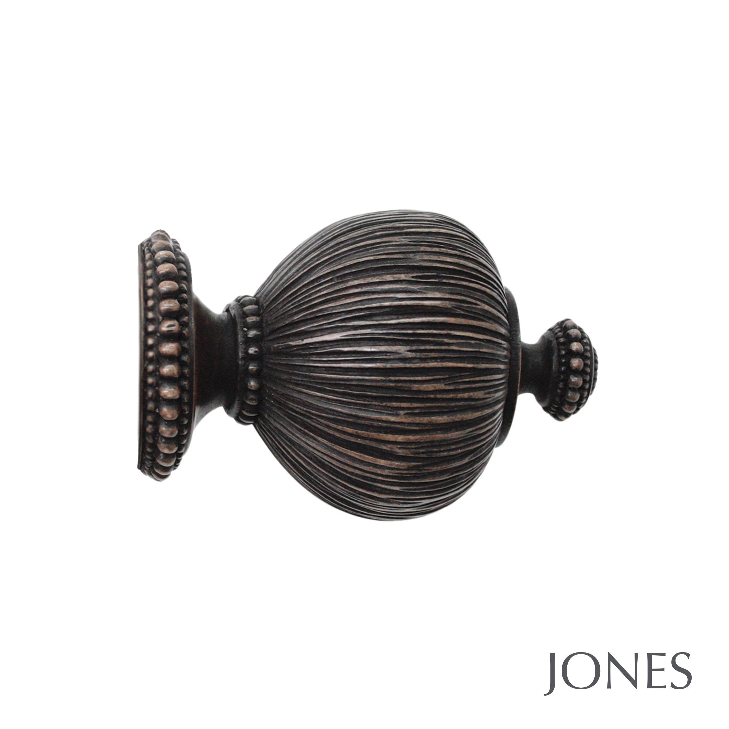 Jones Interiors Florentine Pleated Finial Curtain Pole Set in Oak