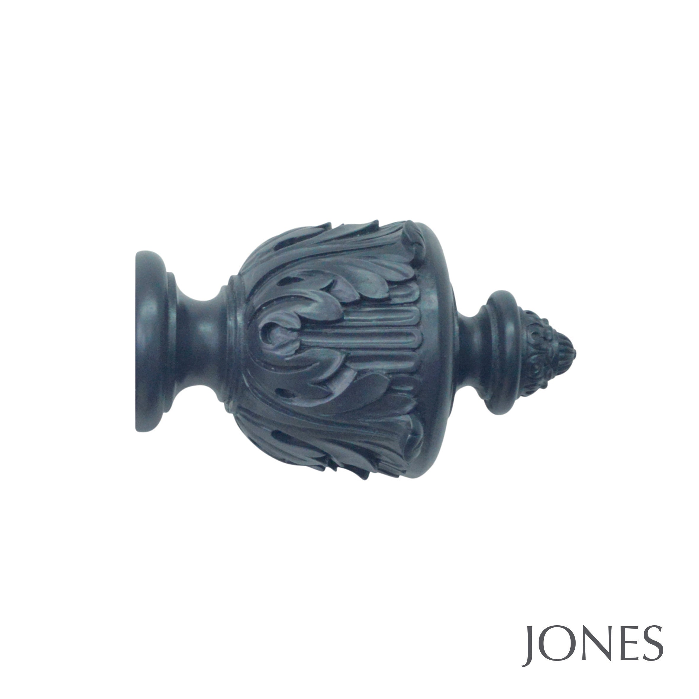 Jones Interiors Estate Acanthus Finial Curtain Pole Set in Airforce