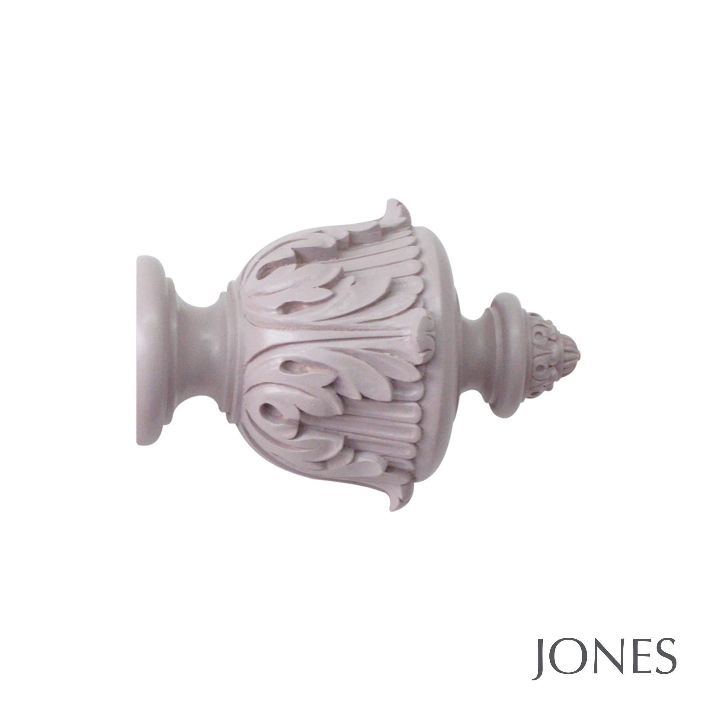 Jones Interiors Estate Acanthus Finial Curtain Pole Set in Heather