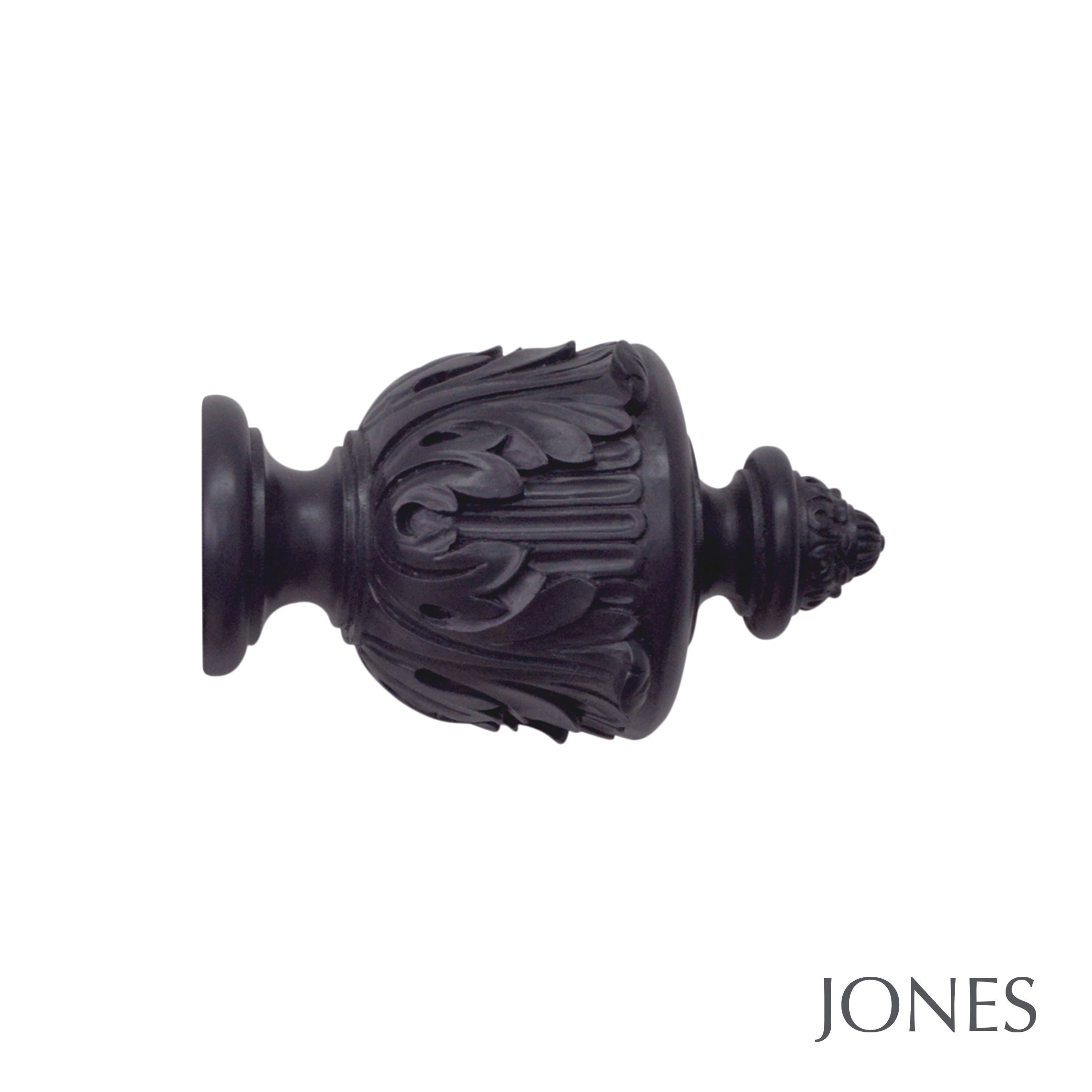 Jones Interiors Estate Acanthus Finial Curtain Pole Set in Juniper