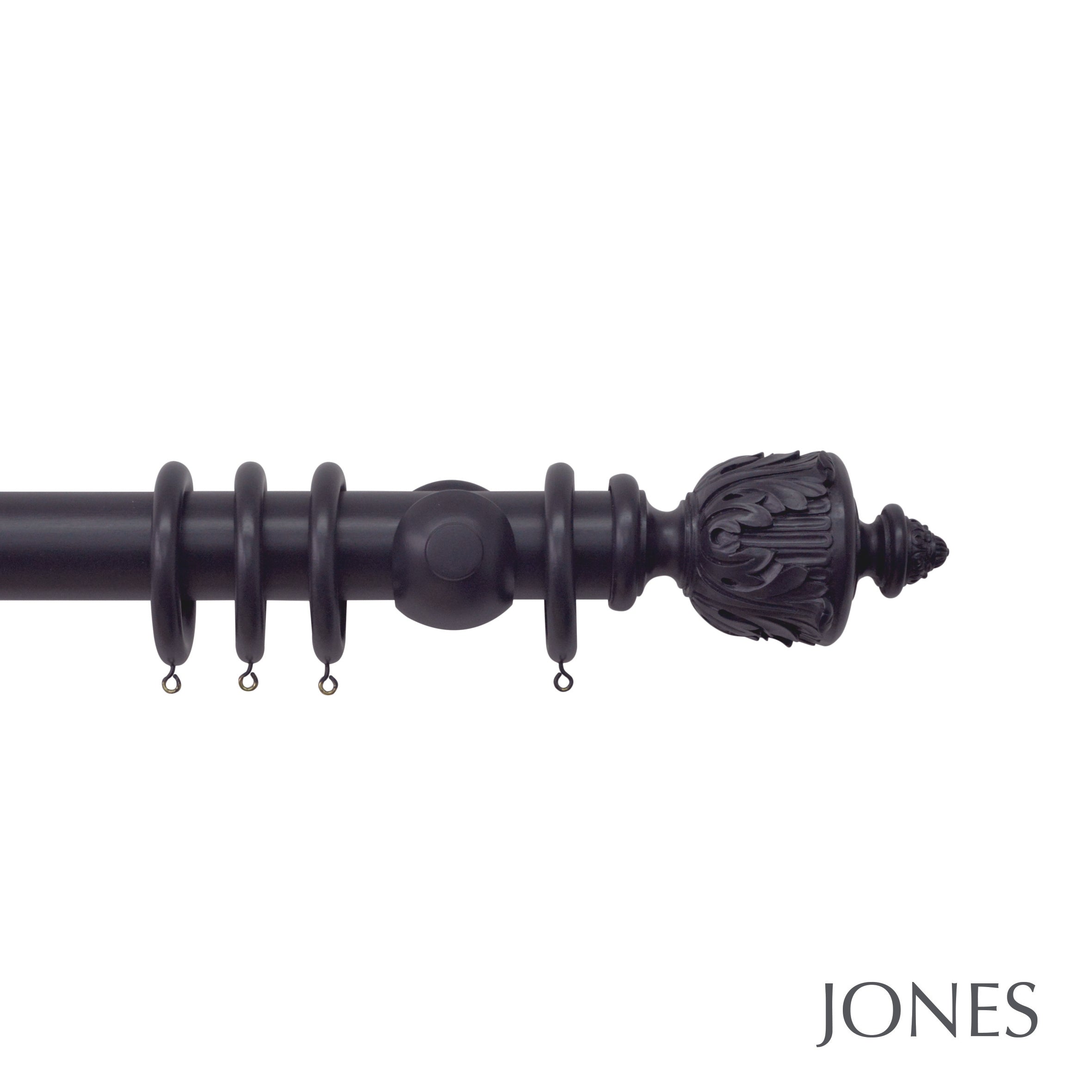 Jones Interiors Estate Acanthus Finial Curtain Pole Set in Juniper