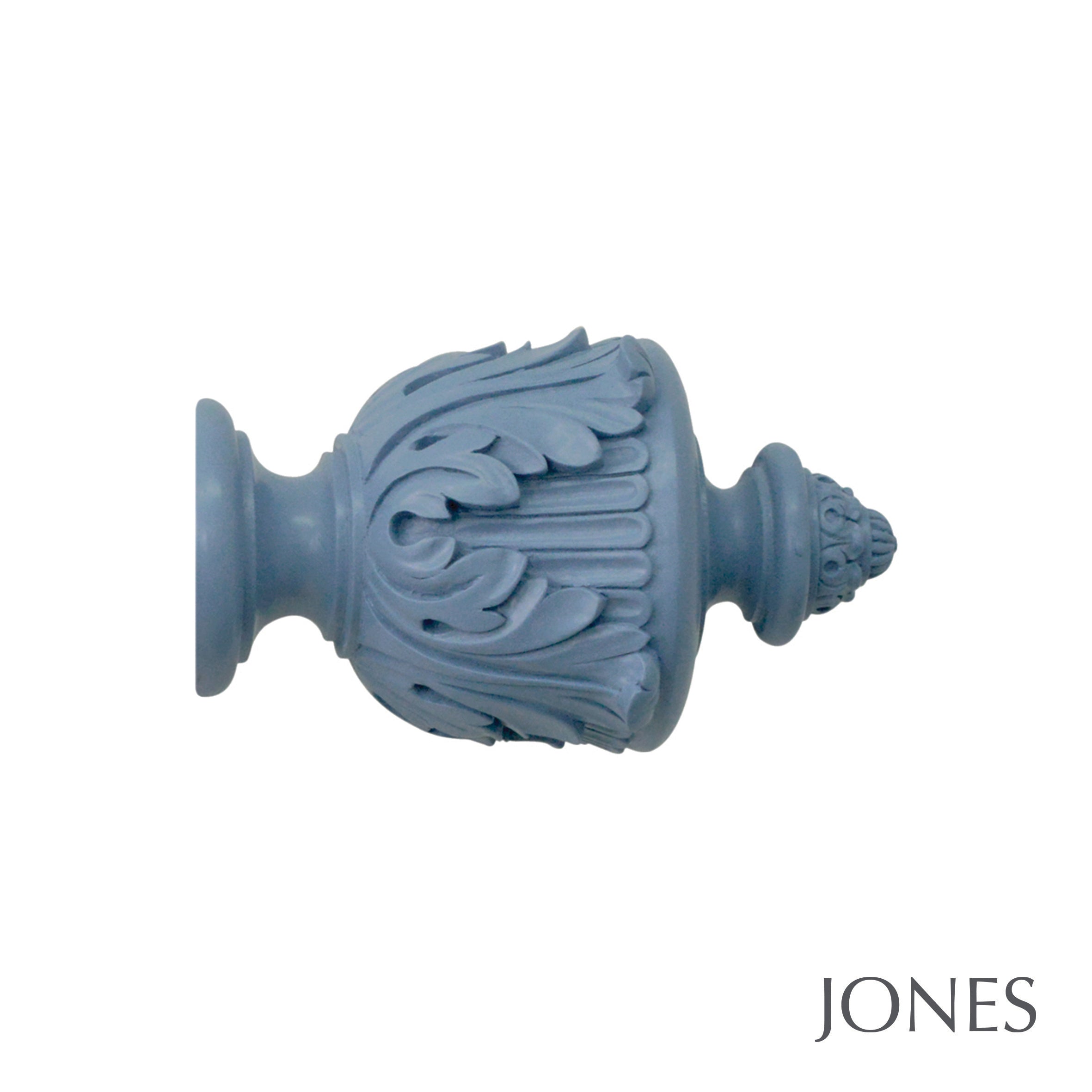 Jones Interiors Estate Acanthus Finial Curtain Pole Set in Regatta