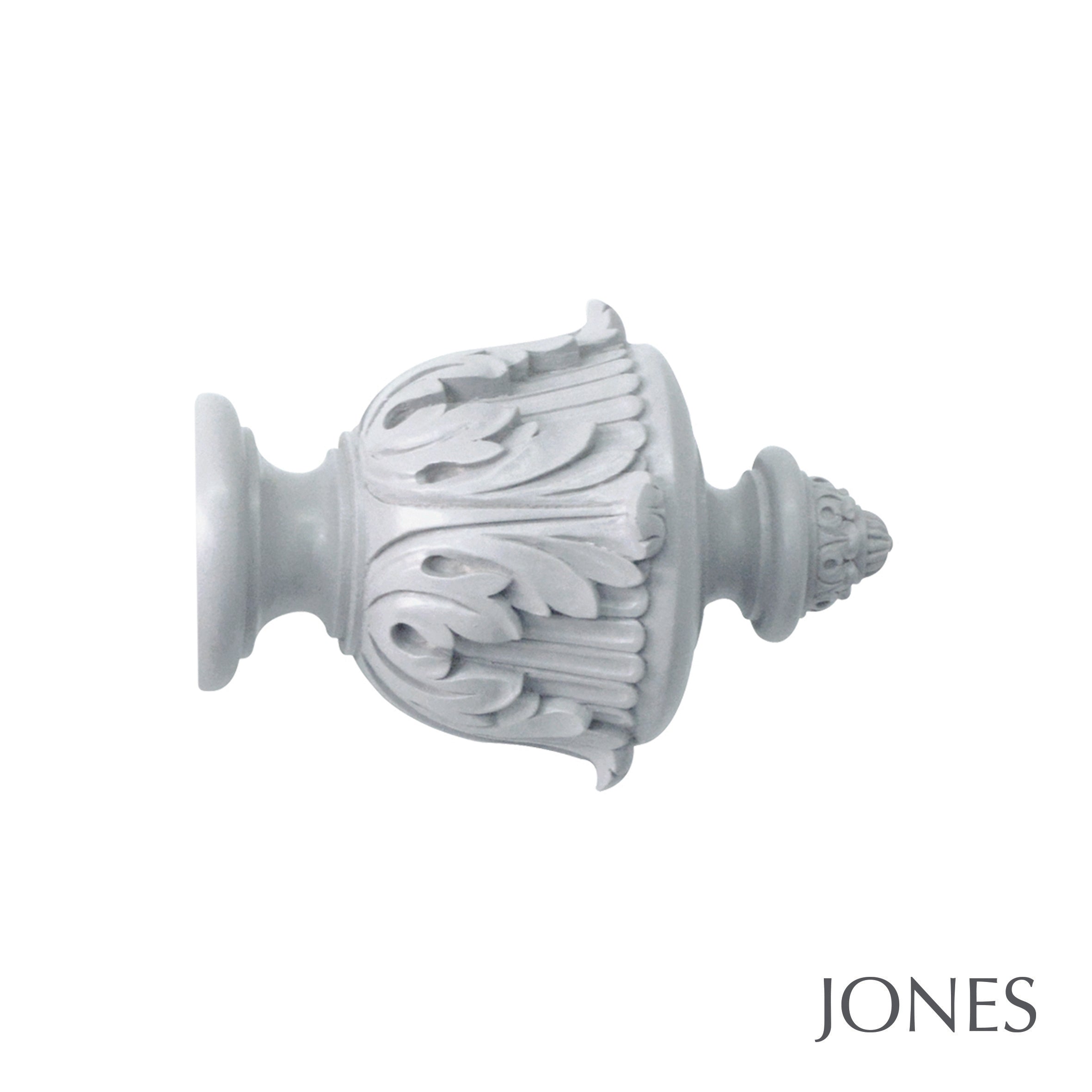 Jones Interiors Estate Acanthus Finial Curtain Pole Set in Shingle