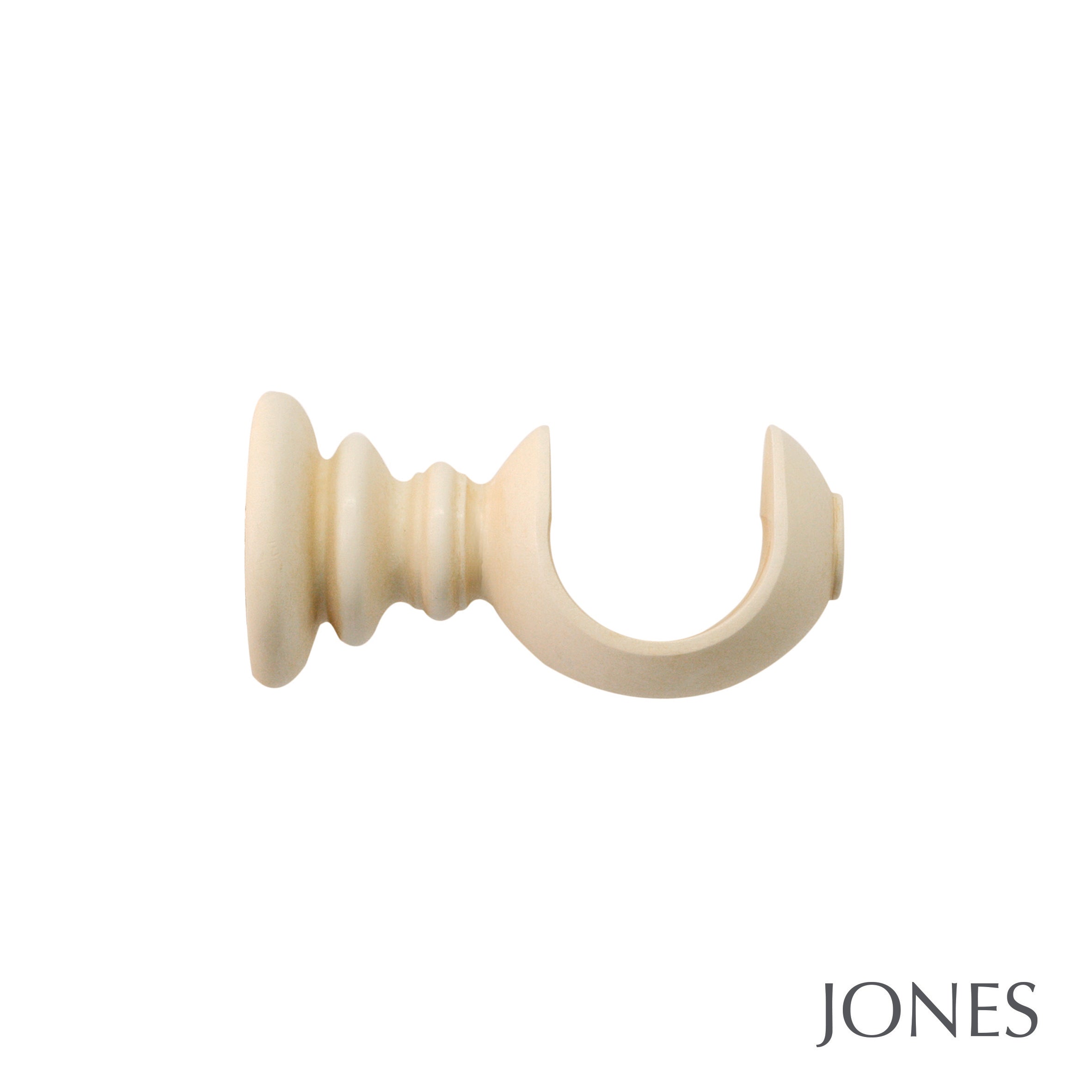 Jones Interiors Grande Acanthus Finial Curtain Pole Set in ivory