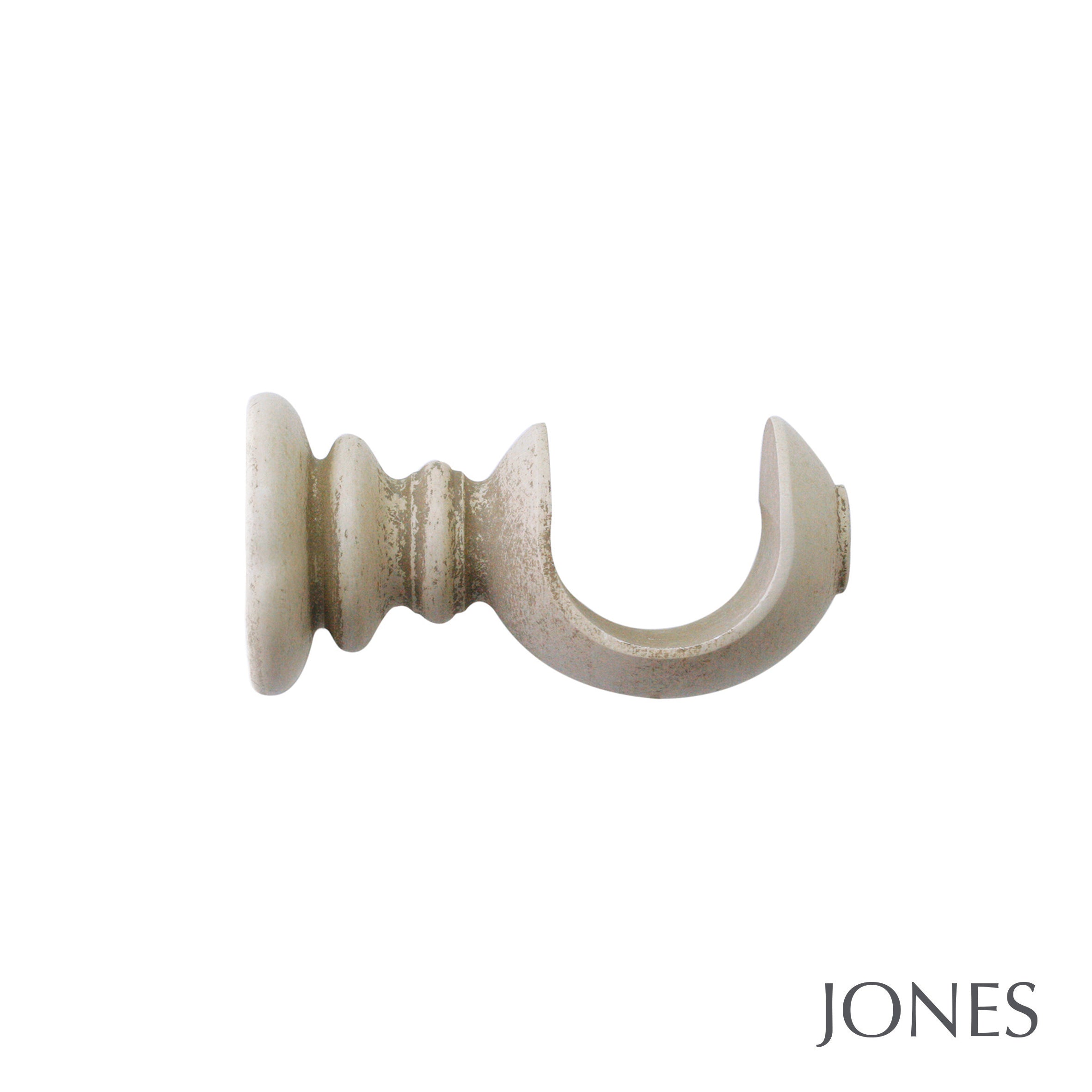 Jones Interiors Grande Ball Finial Curtain Pole Set in Putty