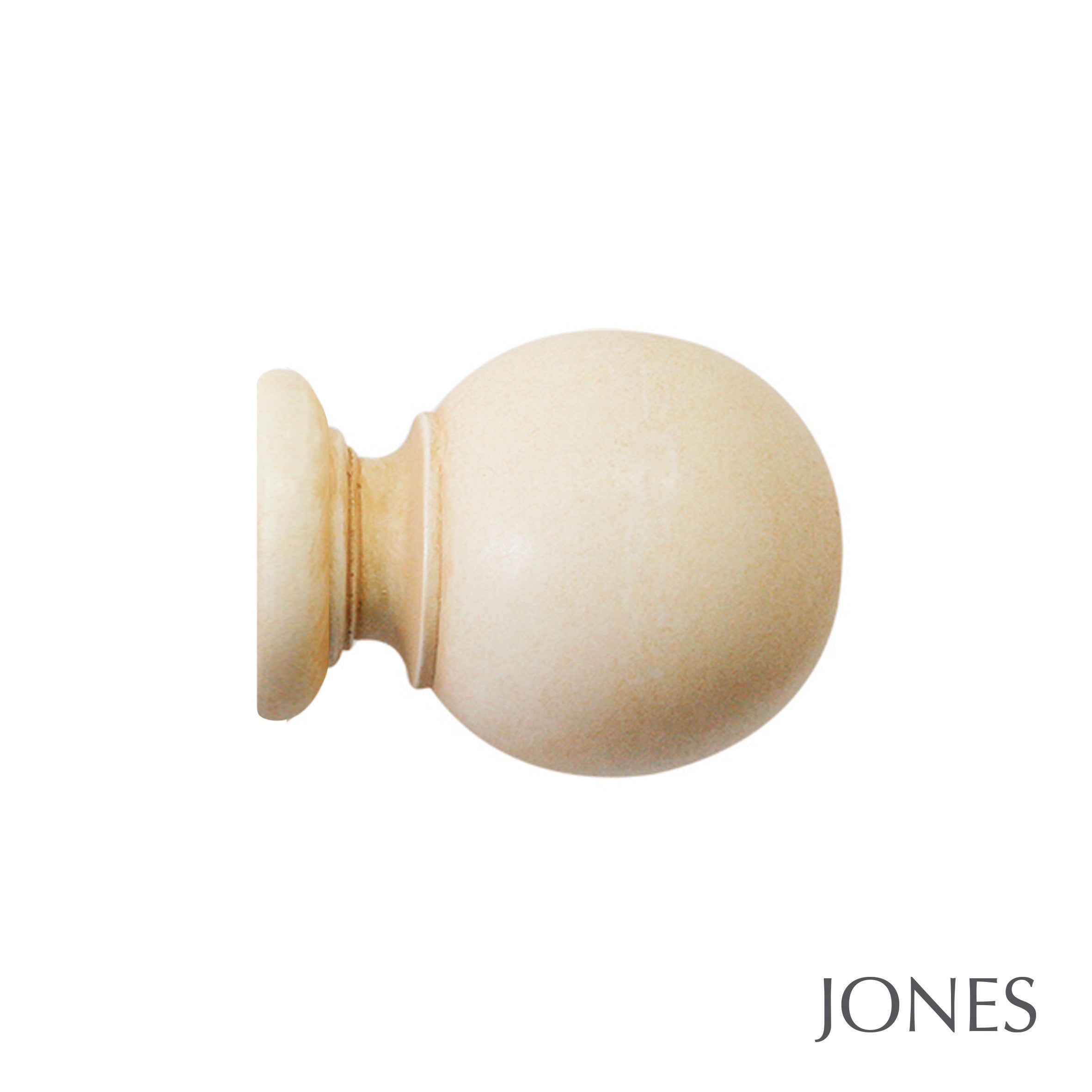 Jones Interiors Grande Ball Finial Curtain Pole Set in ivory