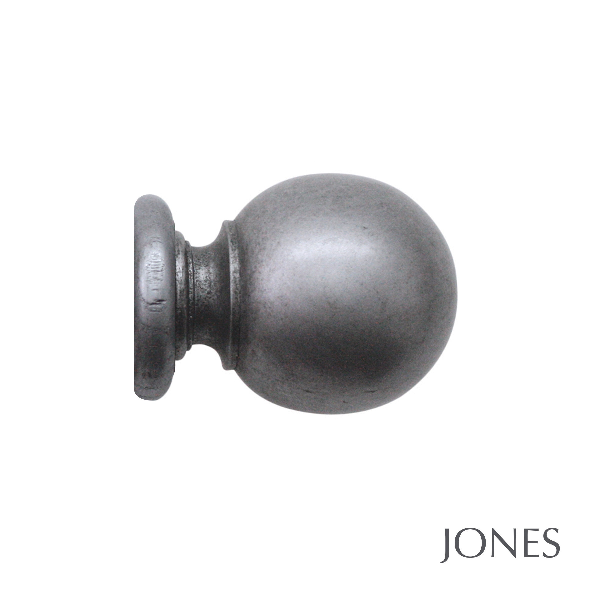 Jones Interiors Grande Ball Finial Curtain Pole Set in Pewter