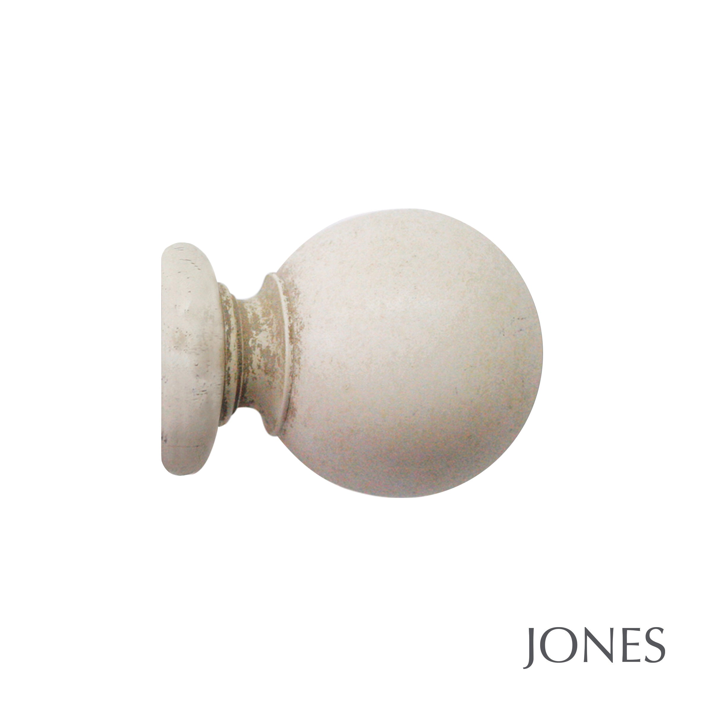 Jones Interiors Grande Ball Finial Curtain Pole Set in Putty