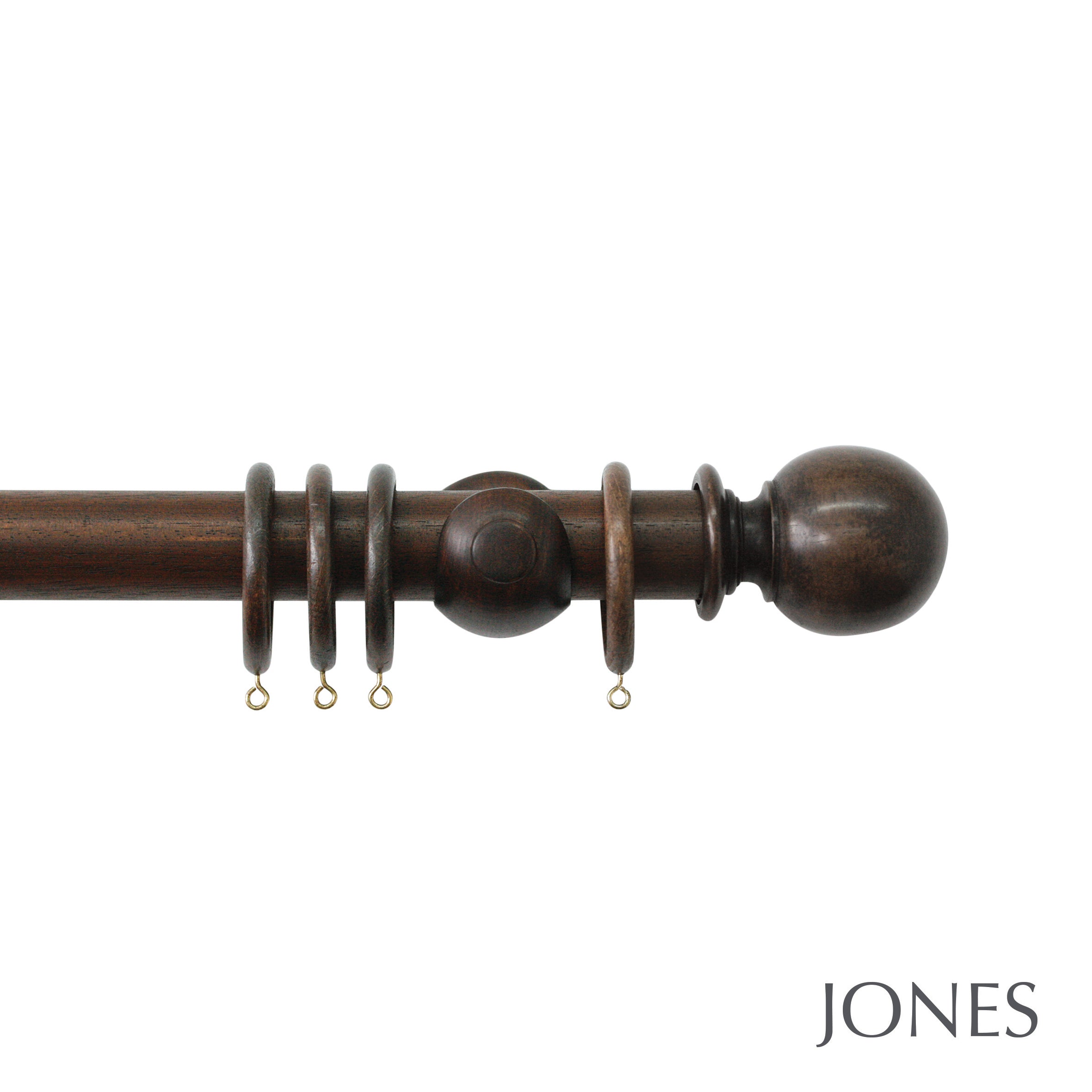 Jones Interiors Hardwick Ball Finial Curtain Pole Set in Oak