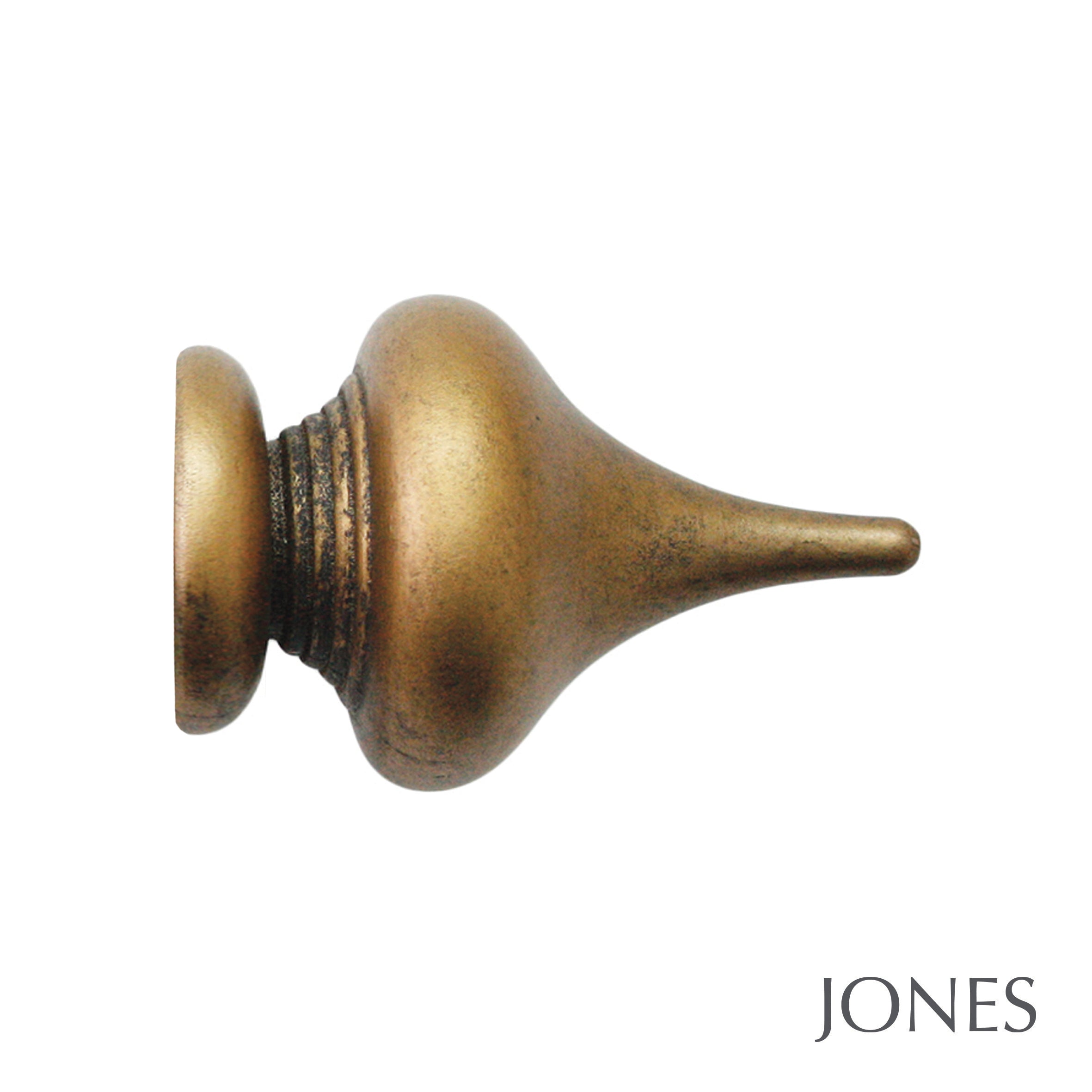 Jones Interiors Hardwick Minaret Finial Curtain Pole Set in Antique Gold