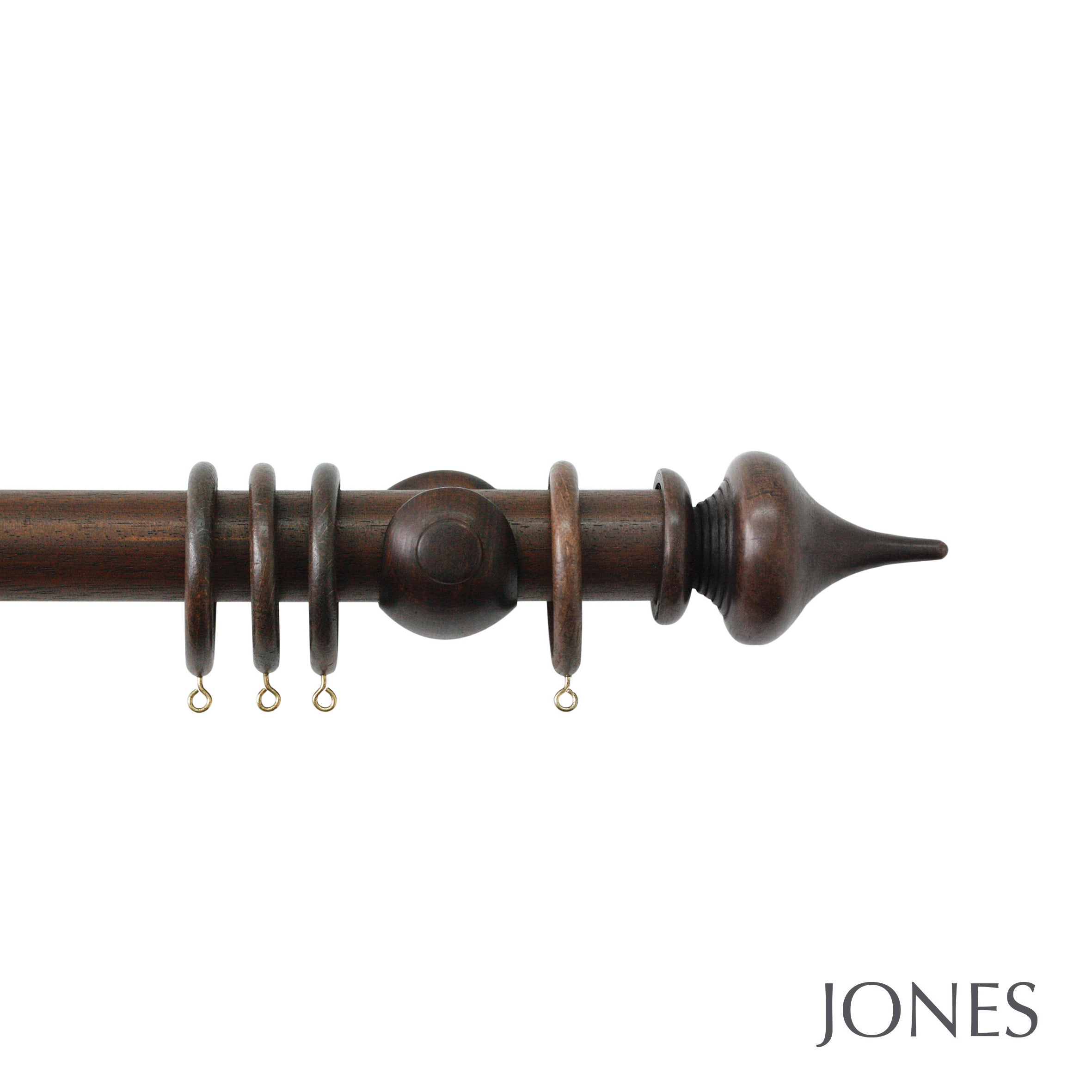 Jones Interiors Hardwick Minaret Finial Curtain Pole Set in Oak