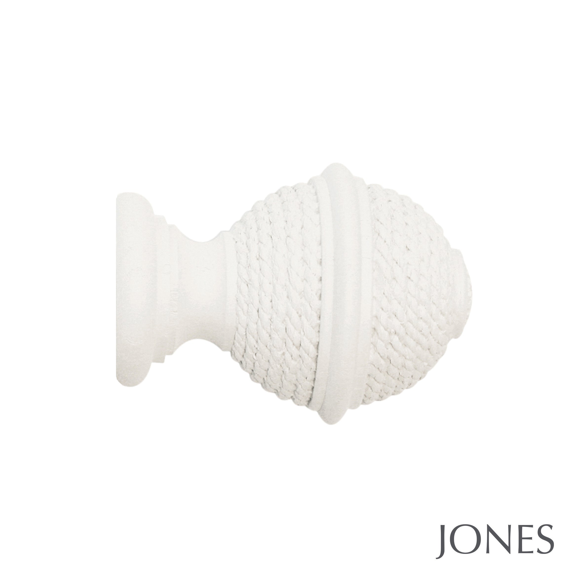 Jones Interiors Hardwick Woven Rope Finial Curtain Pole Set in Cotton