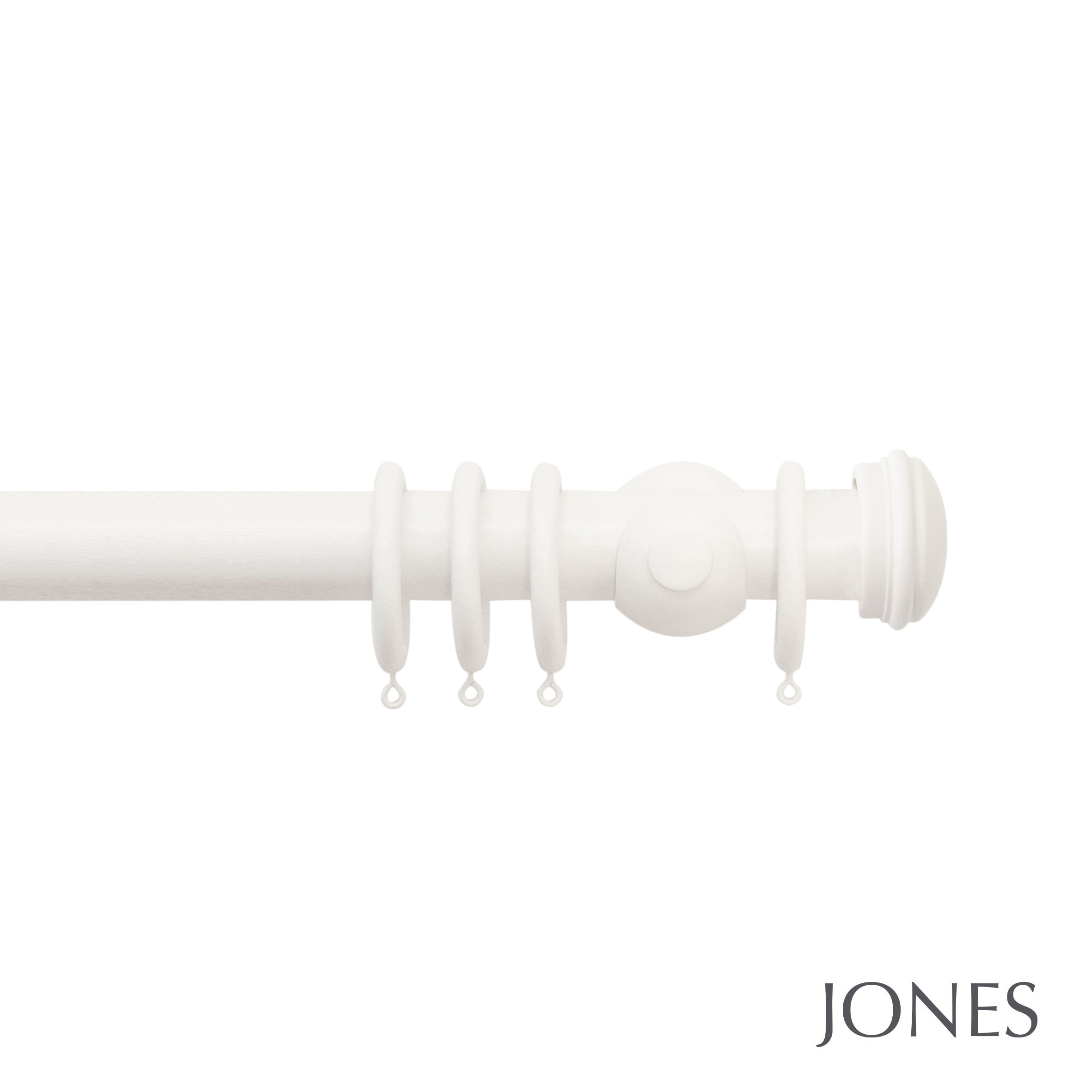 Jones Interiors Seychelles End Cap Curtain Pole Set in Cotton