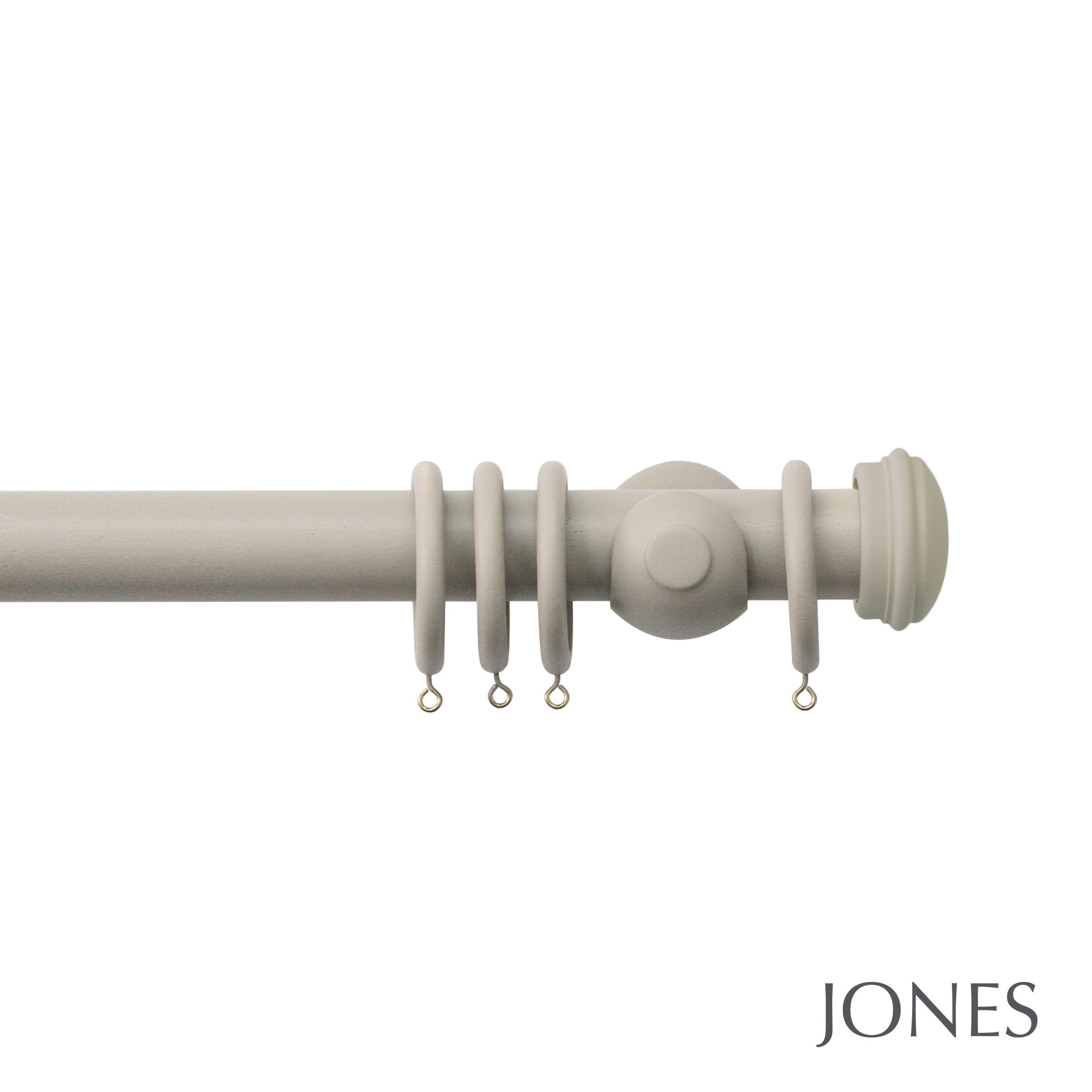 Jones Interiors Seychelles End Cap Curtain Pole Set in Truffle