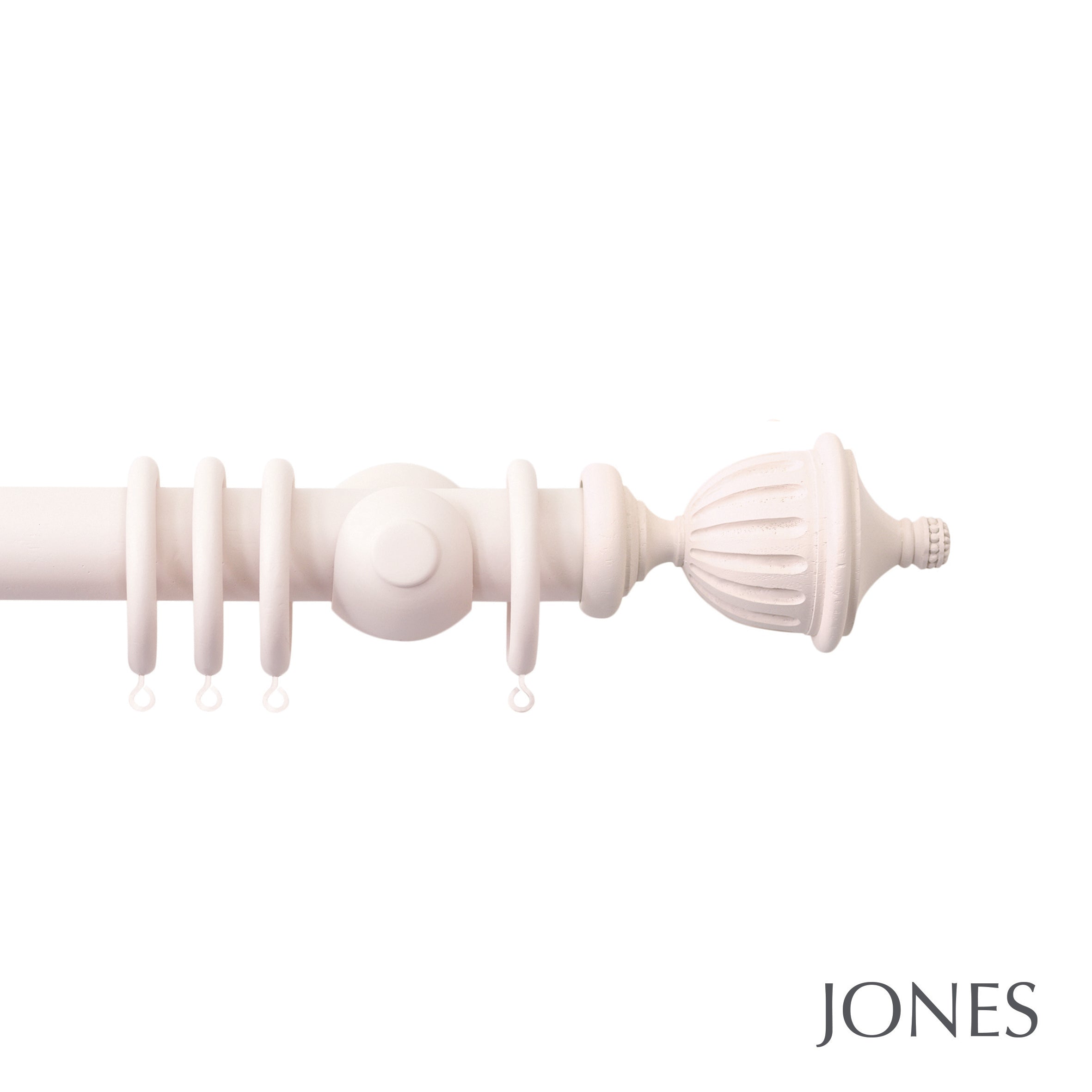 Jones Interiors Seychelles Fluted Urn Finial Curtain Pole Set in Blush