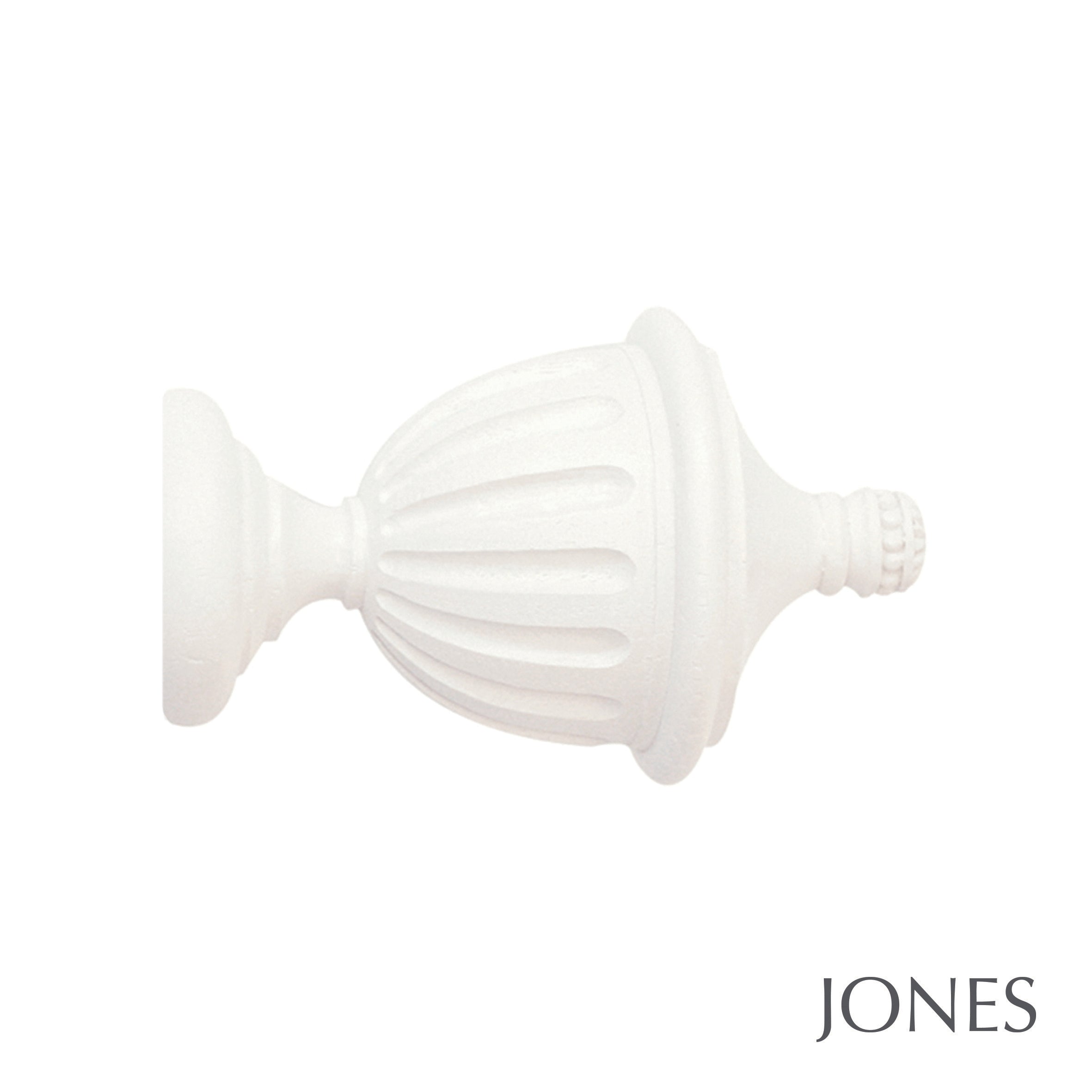 Jones Interiors Seychelles Fluted Urn Finial Curtain Pole Set in Cotton